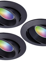Ansell Set van 3 stuks Smart Inbouwspot Zwart - RGB & Dimtone