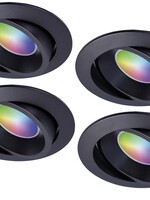 Ansell Set van 4 stuks Smart Inbouwspot Zwart - RGB & Dimtone