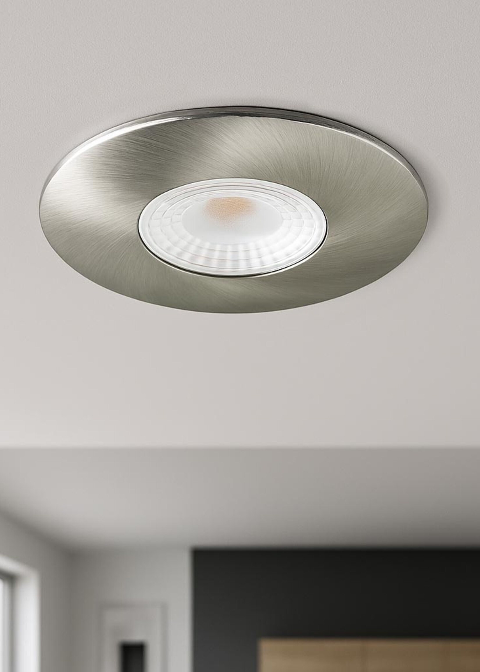 Set van 4 Cabinet Led Inbouwspots warm wit, in rvs kleur IP44, dimbaar