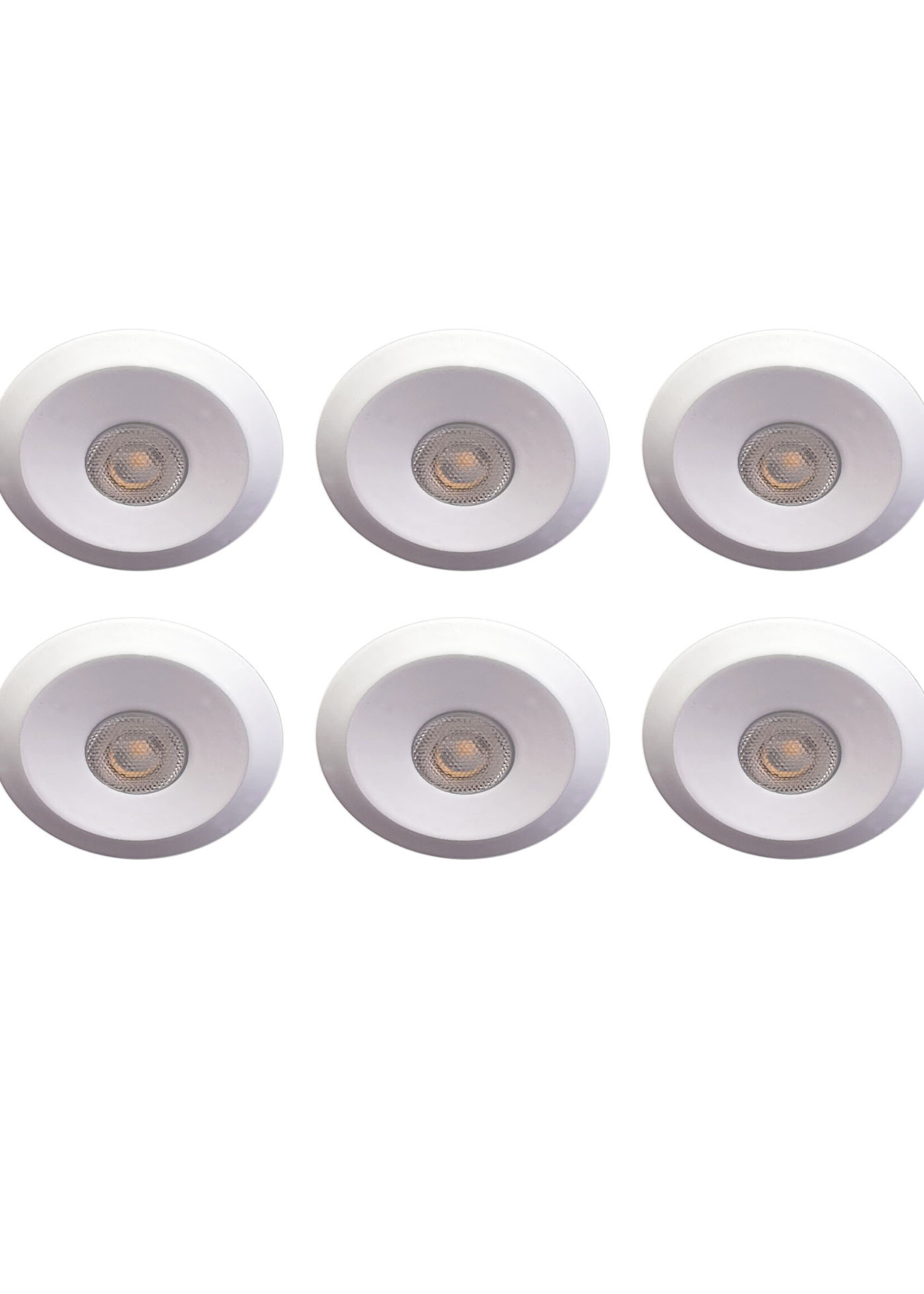 Set van 6 Microledjes Maduro, dimbaar,  1,2 Watt, Witte uitvoering, inclusief trafo/driver IP44