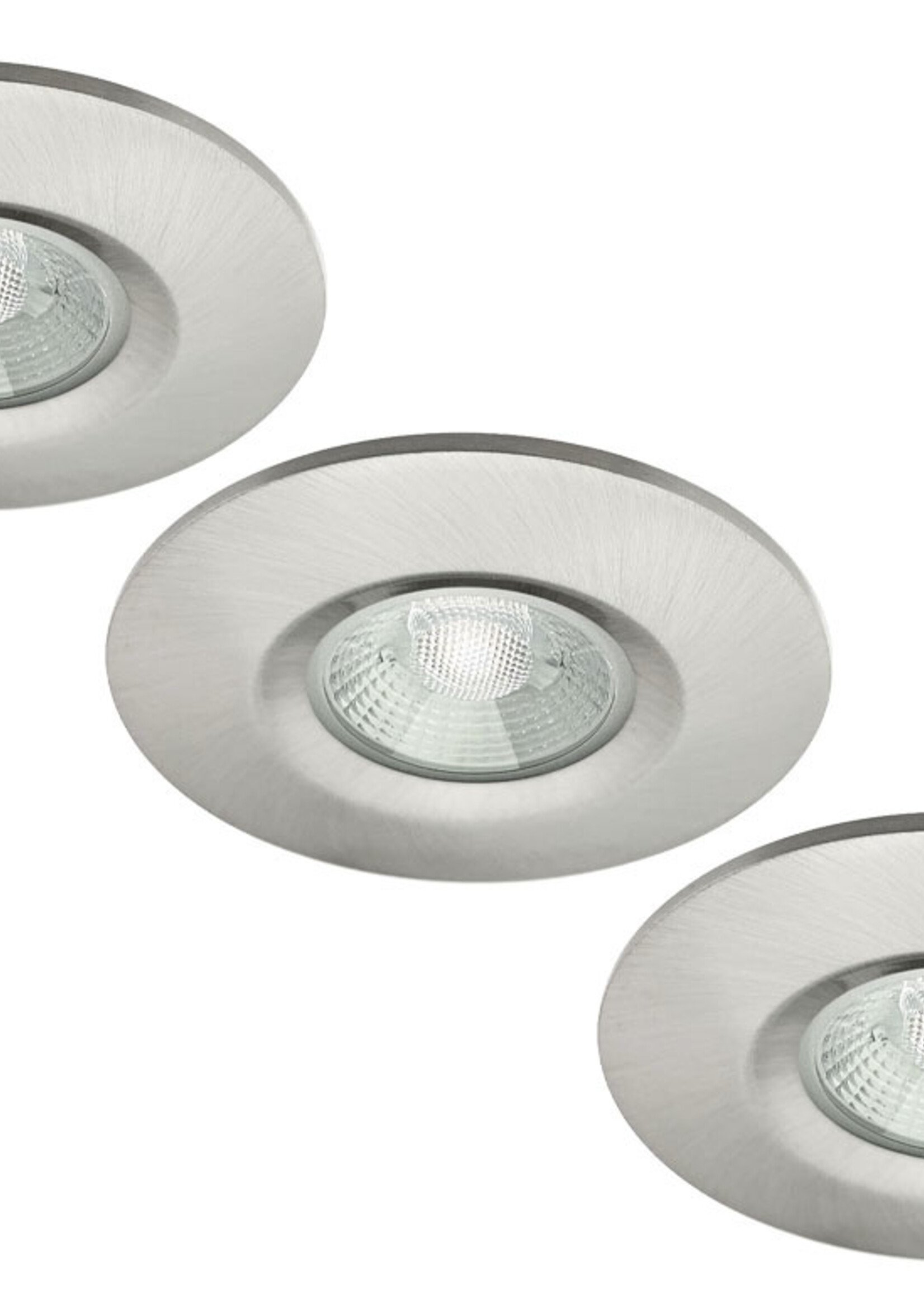Set van 3 stuks badkamer LEDspot Veneti√´, IP65 Dimbaar, rvs uitvoering, Warm wit licht