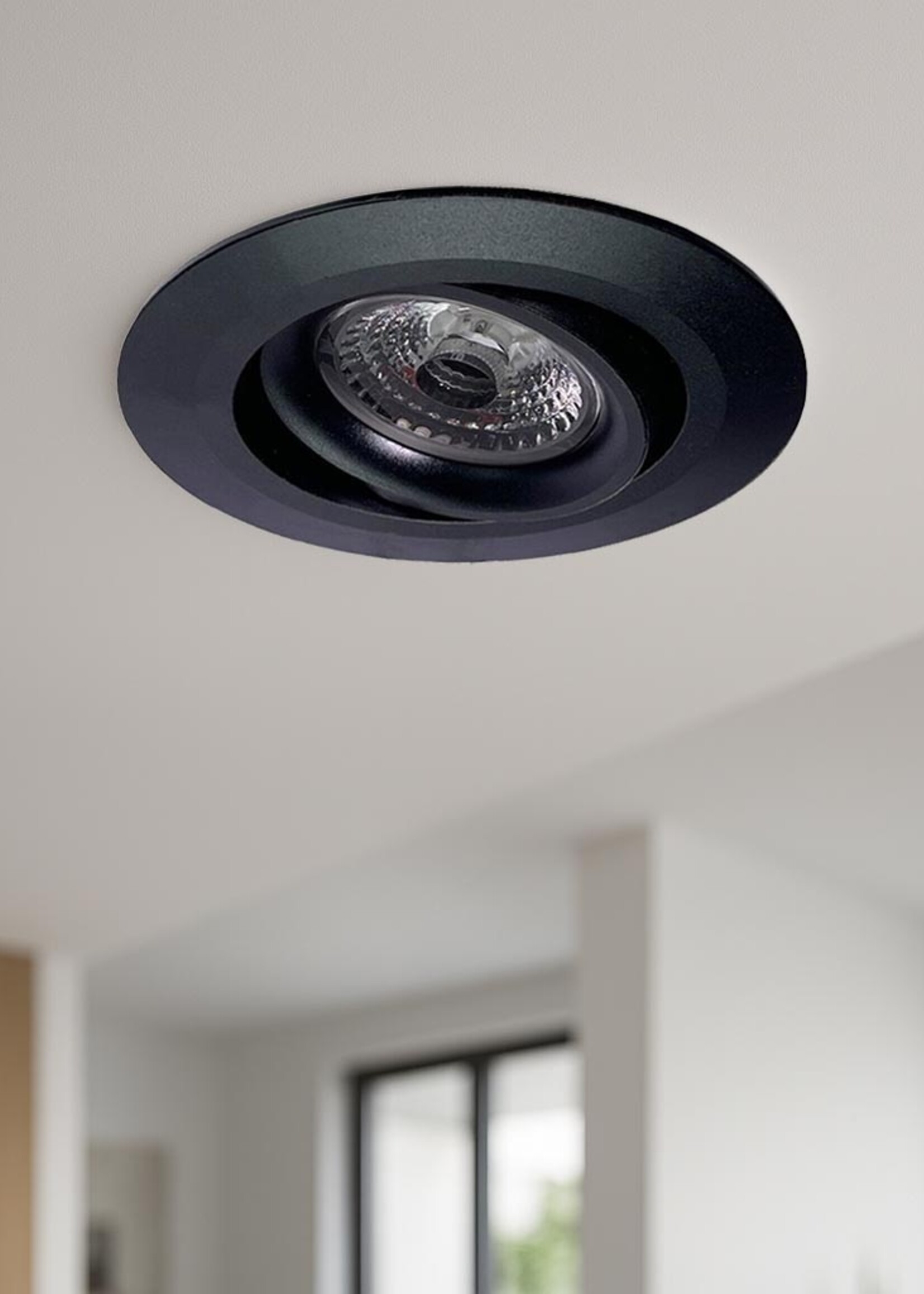 Inbouw LEDspot Parijs, Warm wit licht, dimbaar, 8 Watt, kantelbaar, Zwart