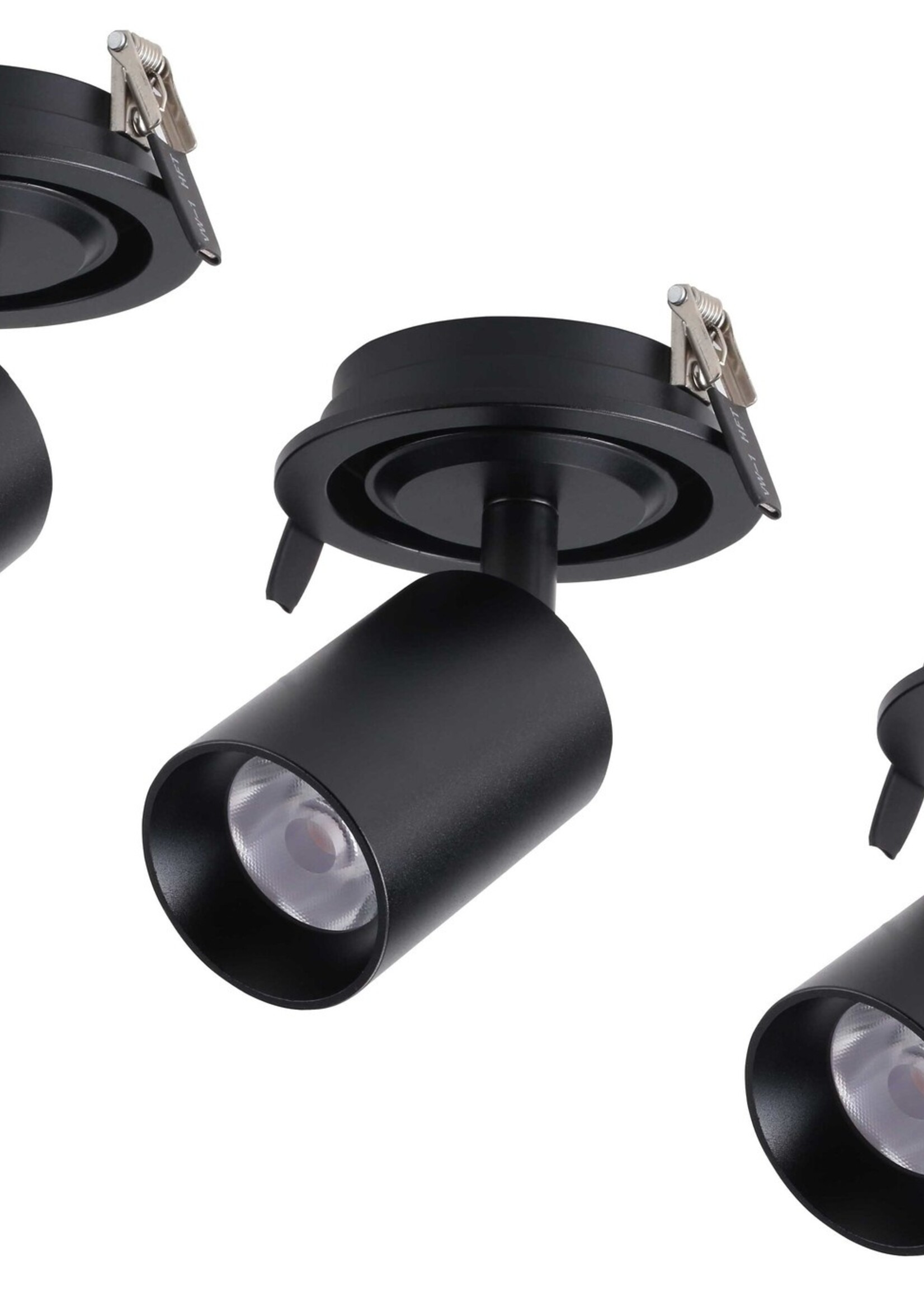 Set van 3, dimbare inbouw led spot Rotterdam, 360 graden richtbaar. Zwart