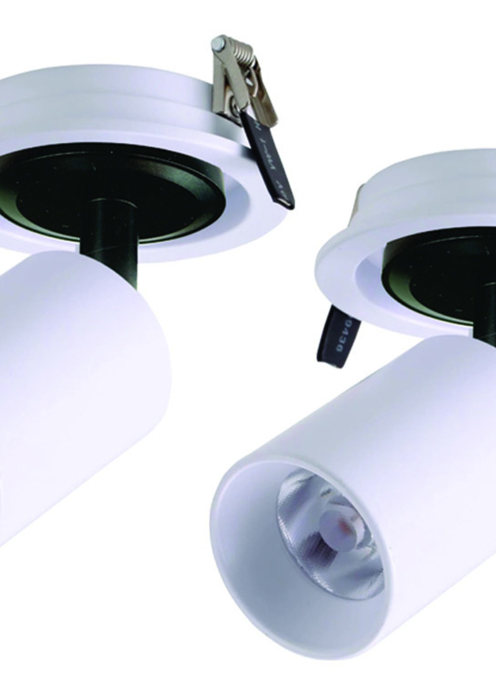 Set van 2, Dimbare inbouw led spot Rotterdam, 360 graden richtbaar. Wit
