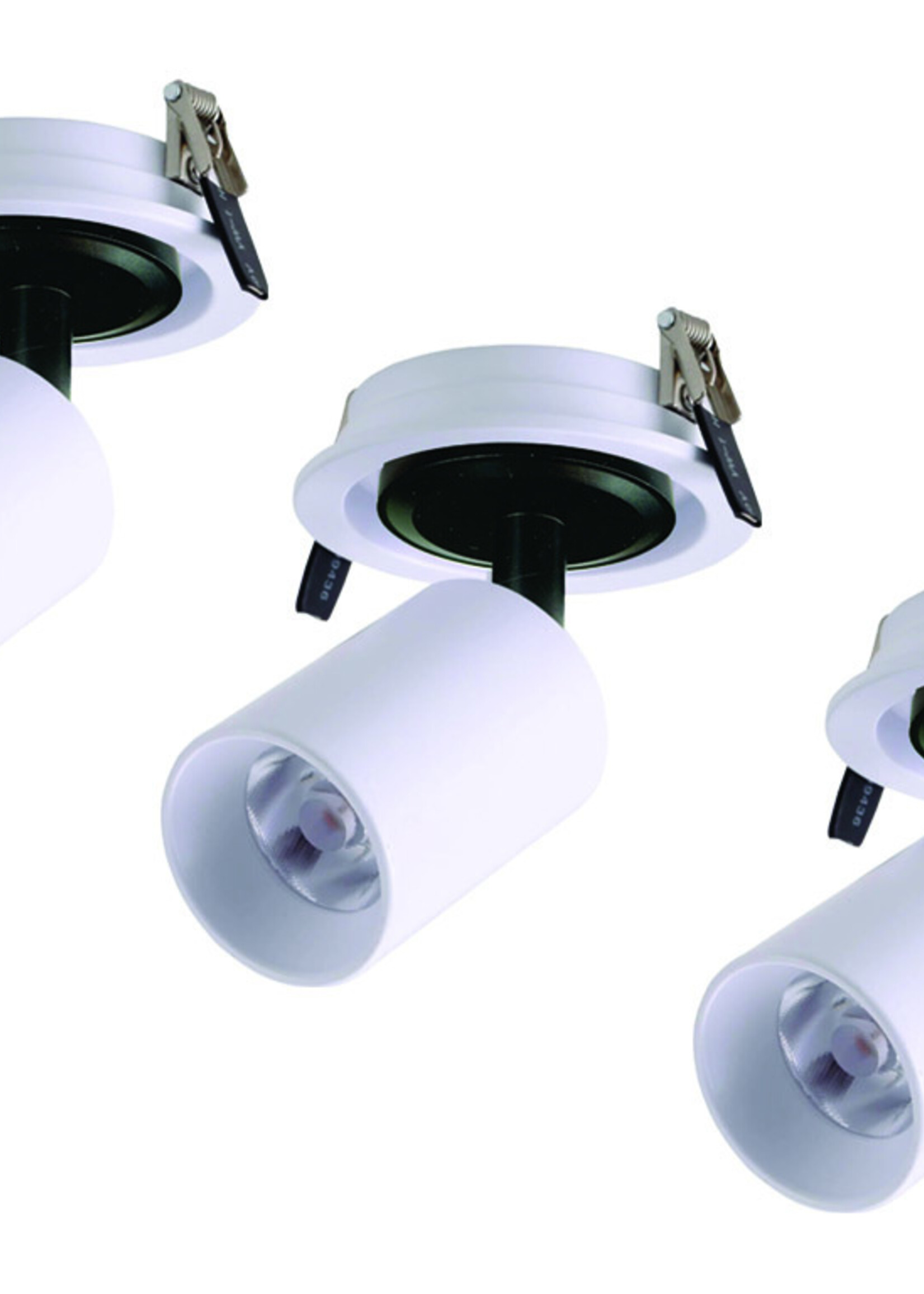 Set van 3, Dimbare inbouw led spot Rotterdam, 360 graden richtbaar. Wit