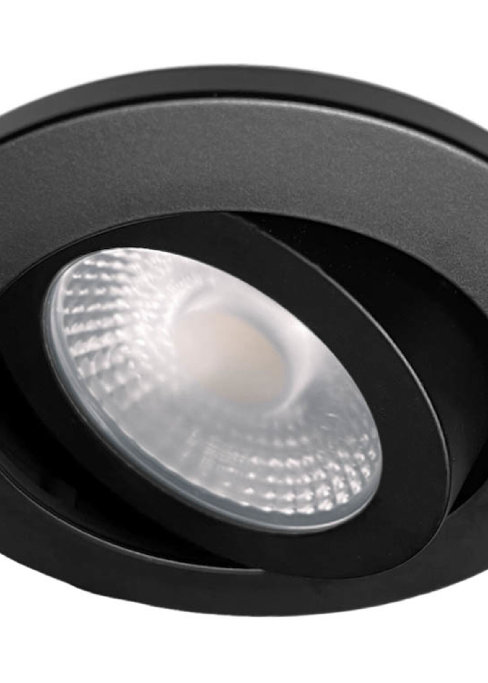 Badkamer LEDspot Rome 6 Watt, IP65 Dimbaar, kantelbaar, Zwarte uitvoering, Warm wit licht