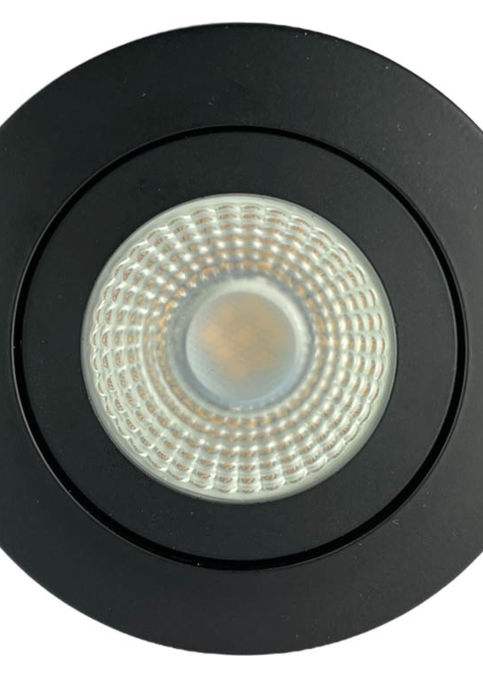 Badkamer LEDspot Rome 6 Watt, IP65 Dimbaar, kantelbaar, Zwarte uitvoering, Warm wit licht