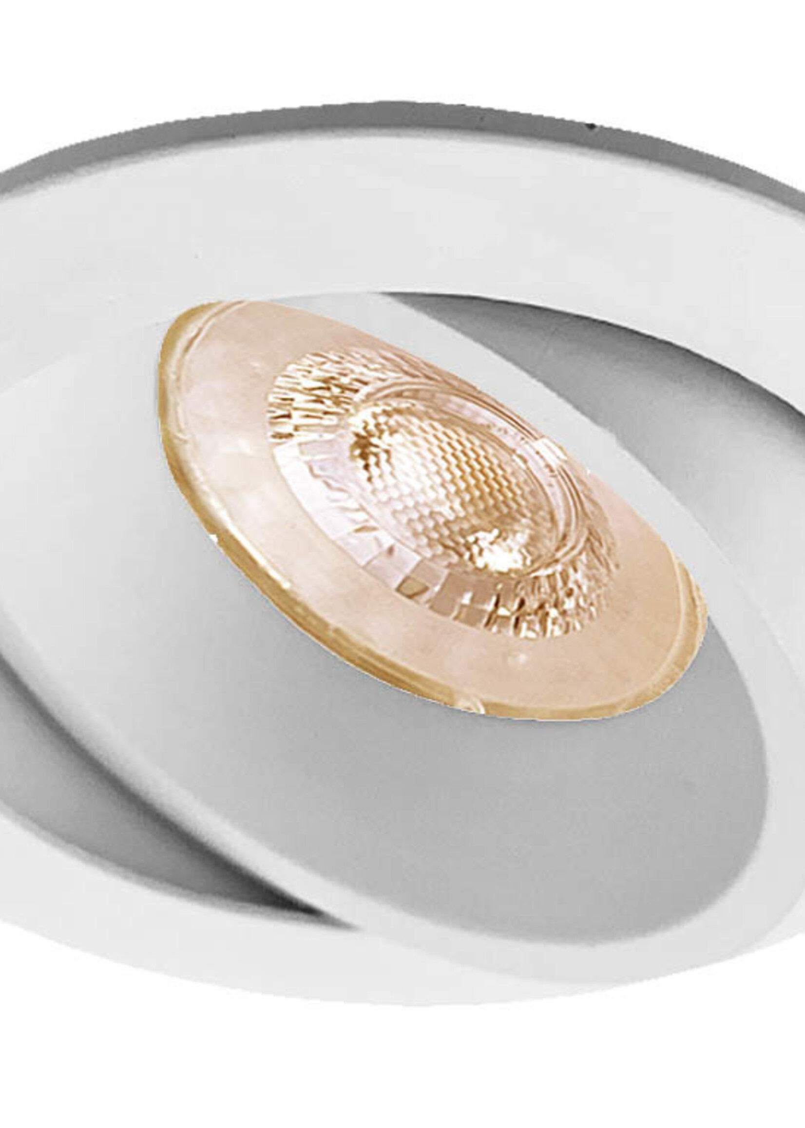 Witte LED inbouwspot BRUGGE 5W dimbaar, kantelbaar, warmwit licht.