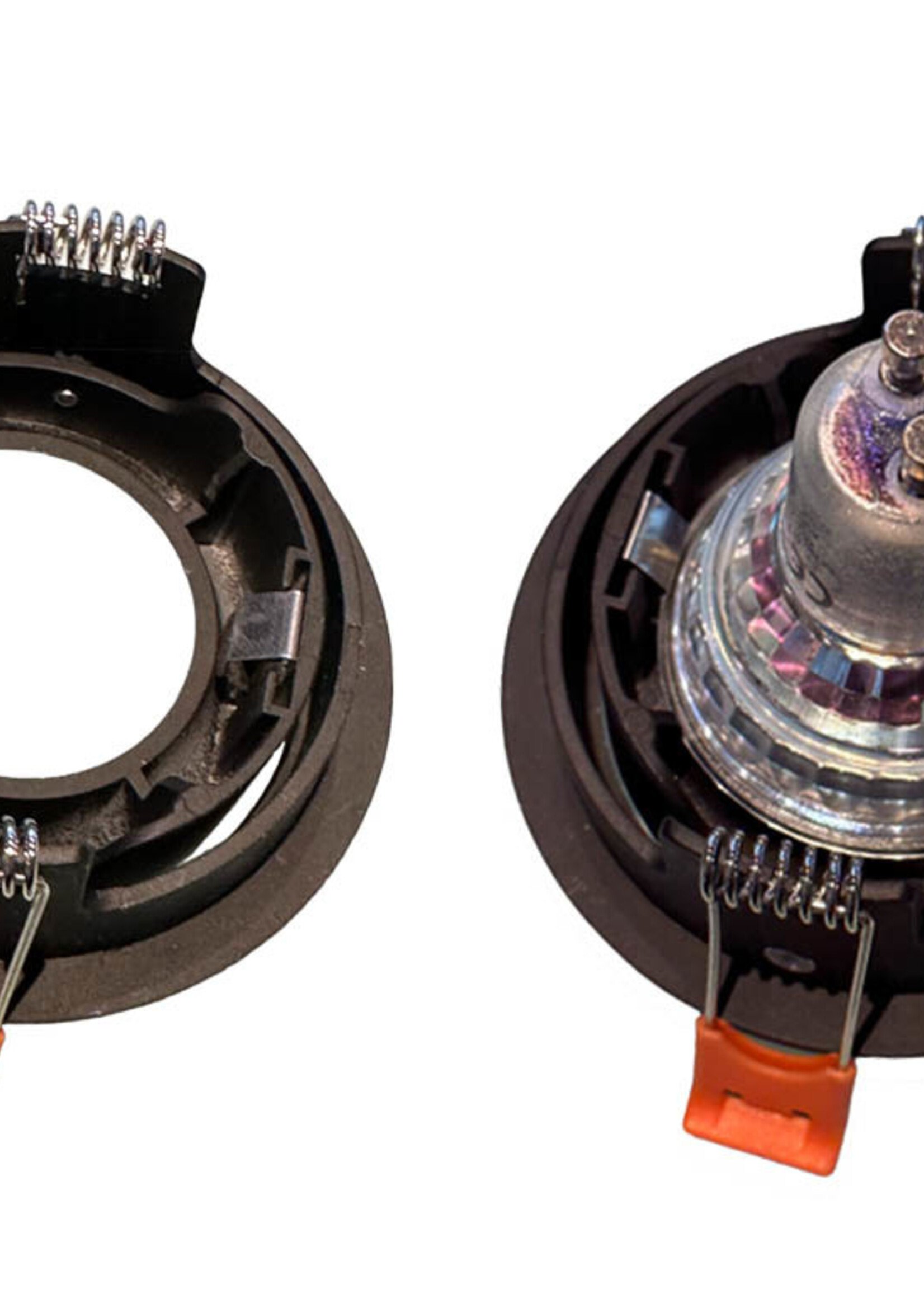 Set van 3 Zwarte LED inbouwspots BRUGGE 5W dimbaar, kantelbaar, warmwit licht.