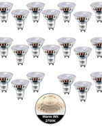 Pak van 20 stuks LED spot 5W, GU10, Dimbaar, Warm Wit