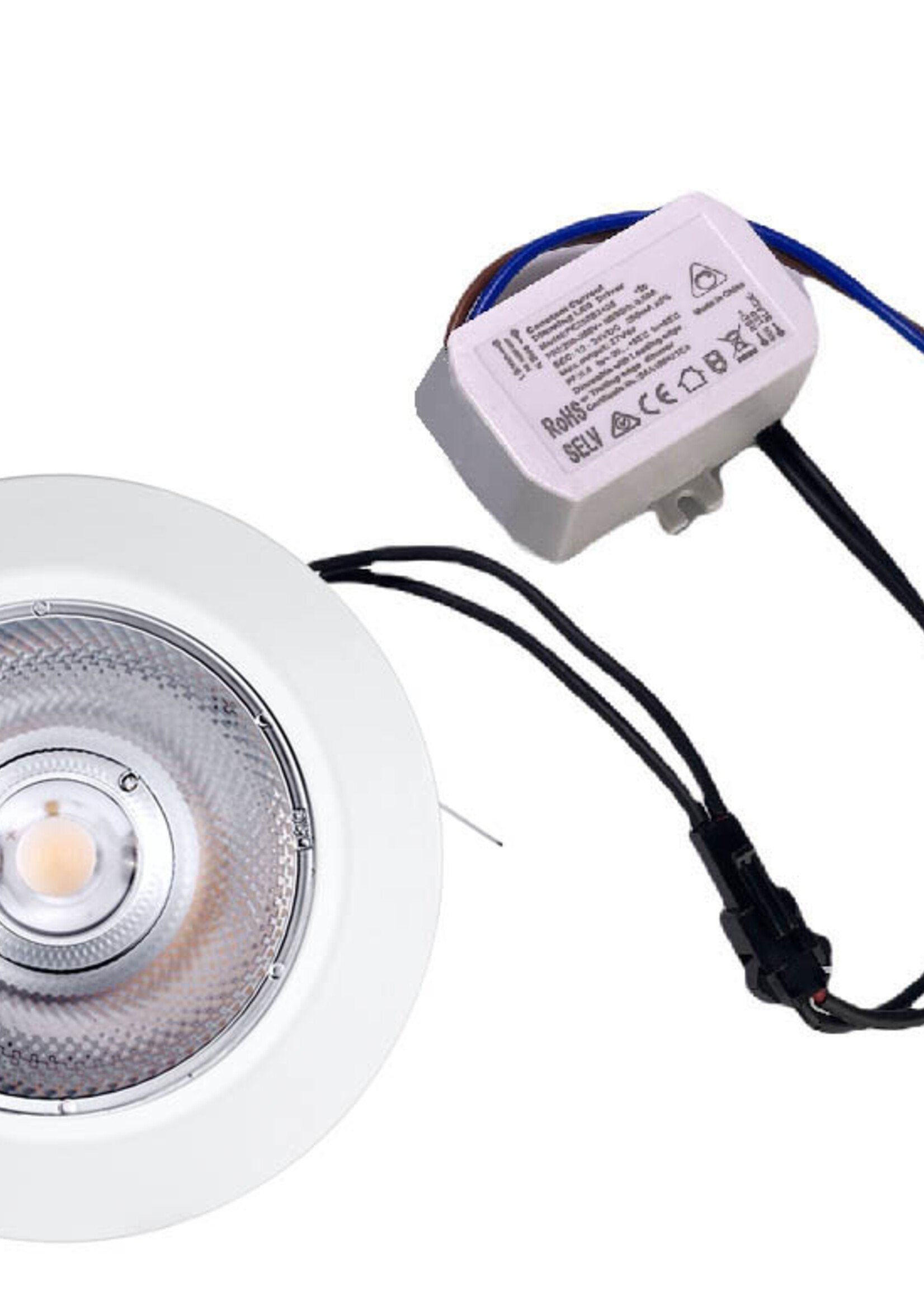 Inbouw LEDspot Riga, 6 Watt, IP44, Dim to warm, Witte uitvoering