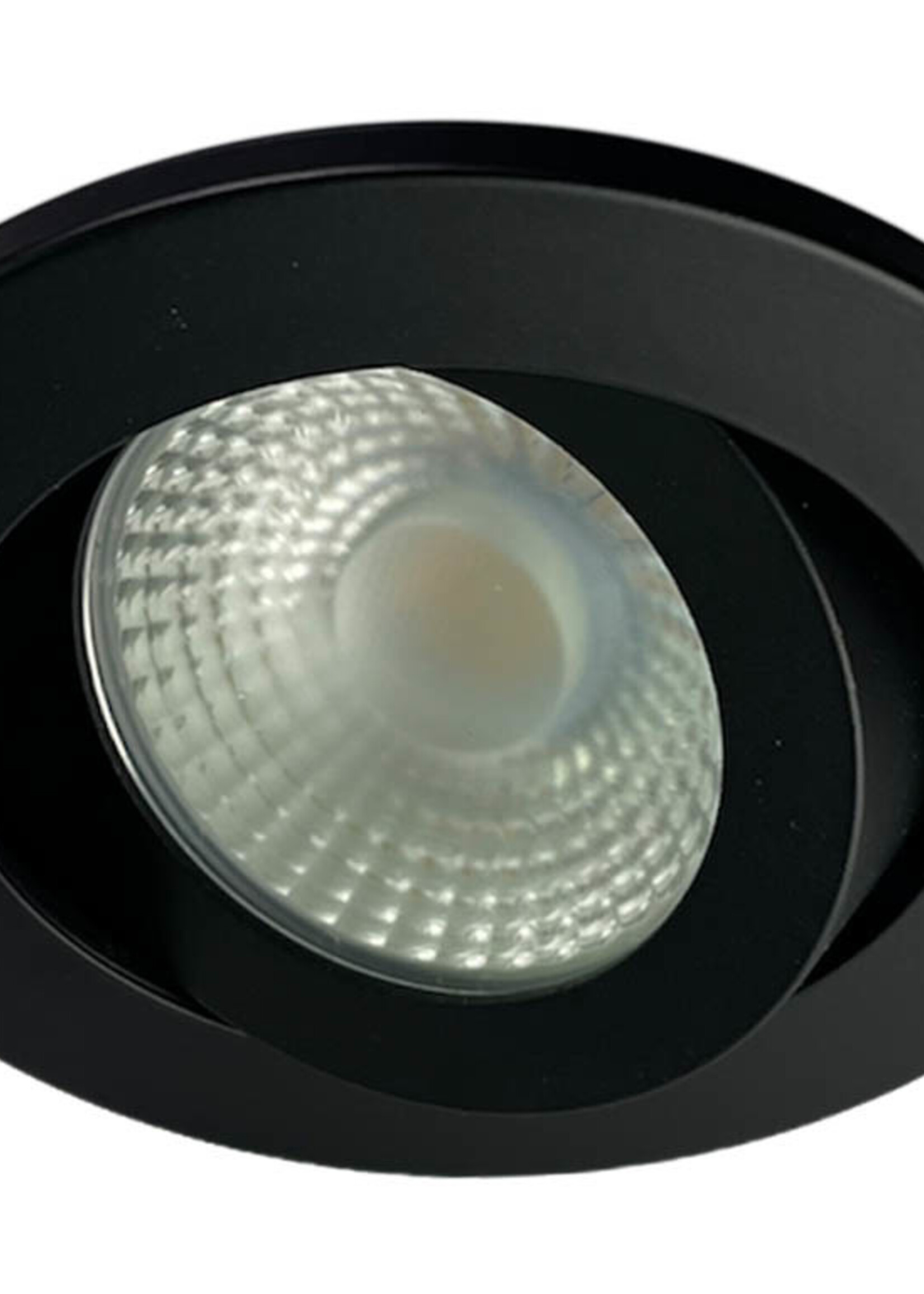 Set van 3 Badkamer LEDspot Rome IP65, 6 Watt, Dimbaar, kantelbaar, Zwarte uitvoering, Warm wit licht