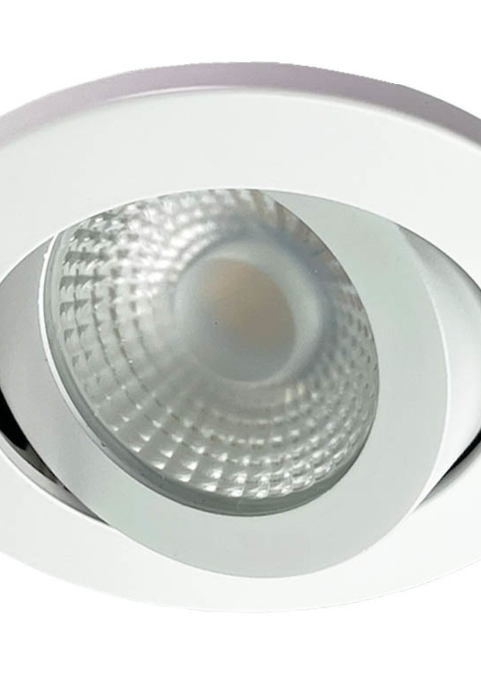 Set van 6 Badkamer LEDspot Rome IP65, 6 Watt, Dimbaar, kantelbaar, Witte uitvoering, Warm wit licht