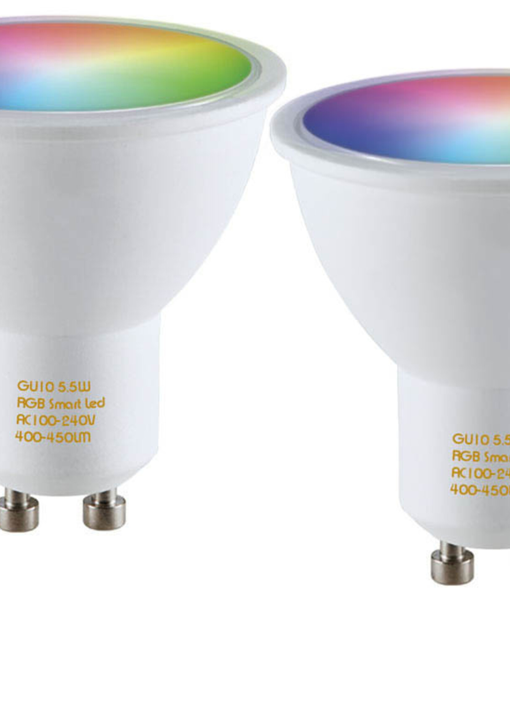2 stuks  Dimbare RGB / Warmwitte ledspot GU10 fitting, Hue en Zigbee Compatibel