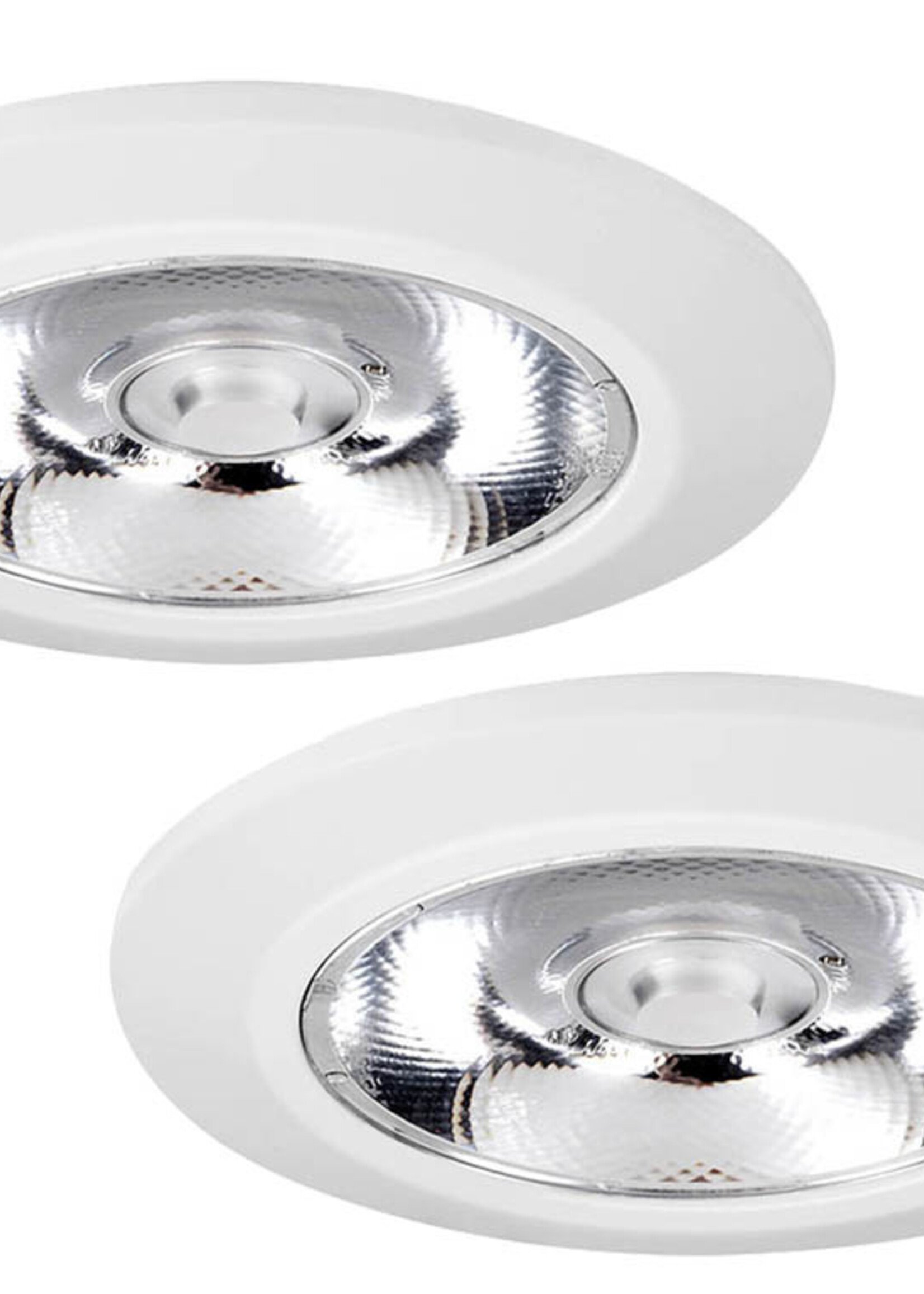 Set van 2 stuks Inbouw LEDspot Riga, 6 Watt, IP44, Dim to warm, Witte uitvoering