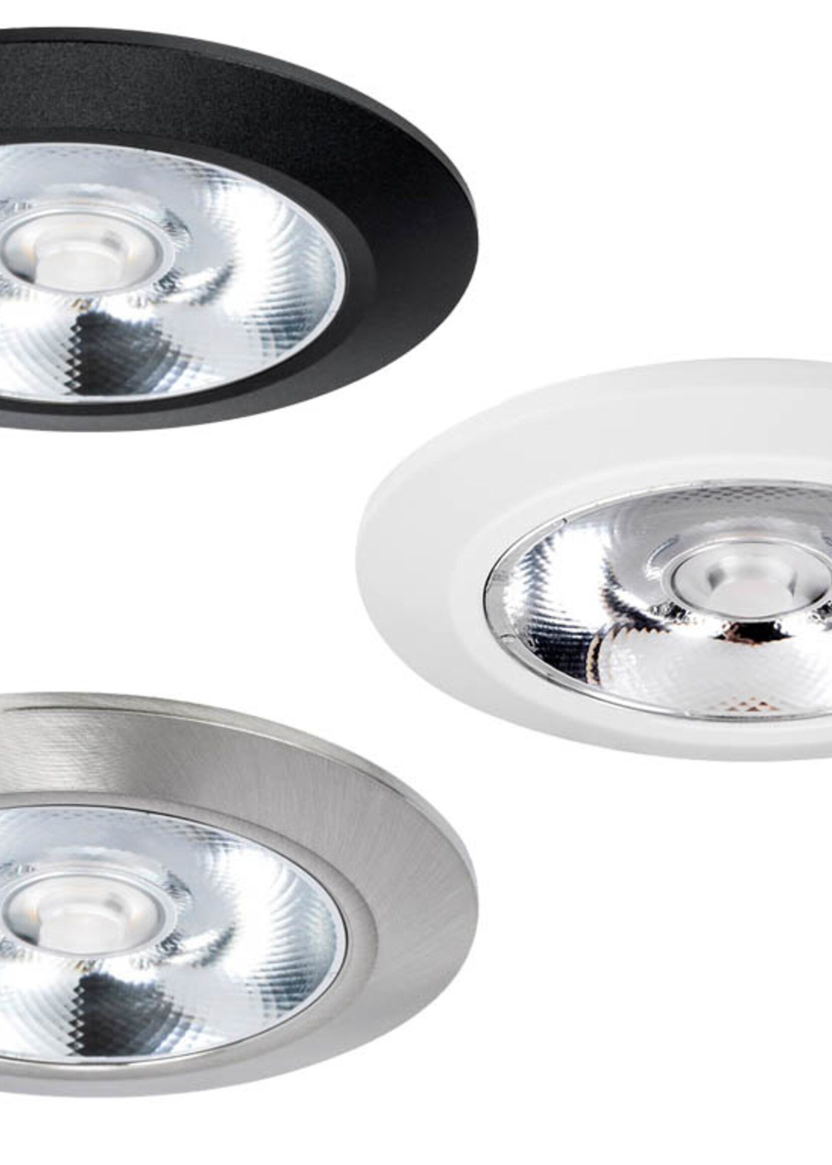 Set van 2 Inbouw LEDspot Riga, 6 Watt, IP44, Dim to warm, Rvs kleur