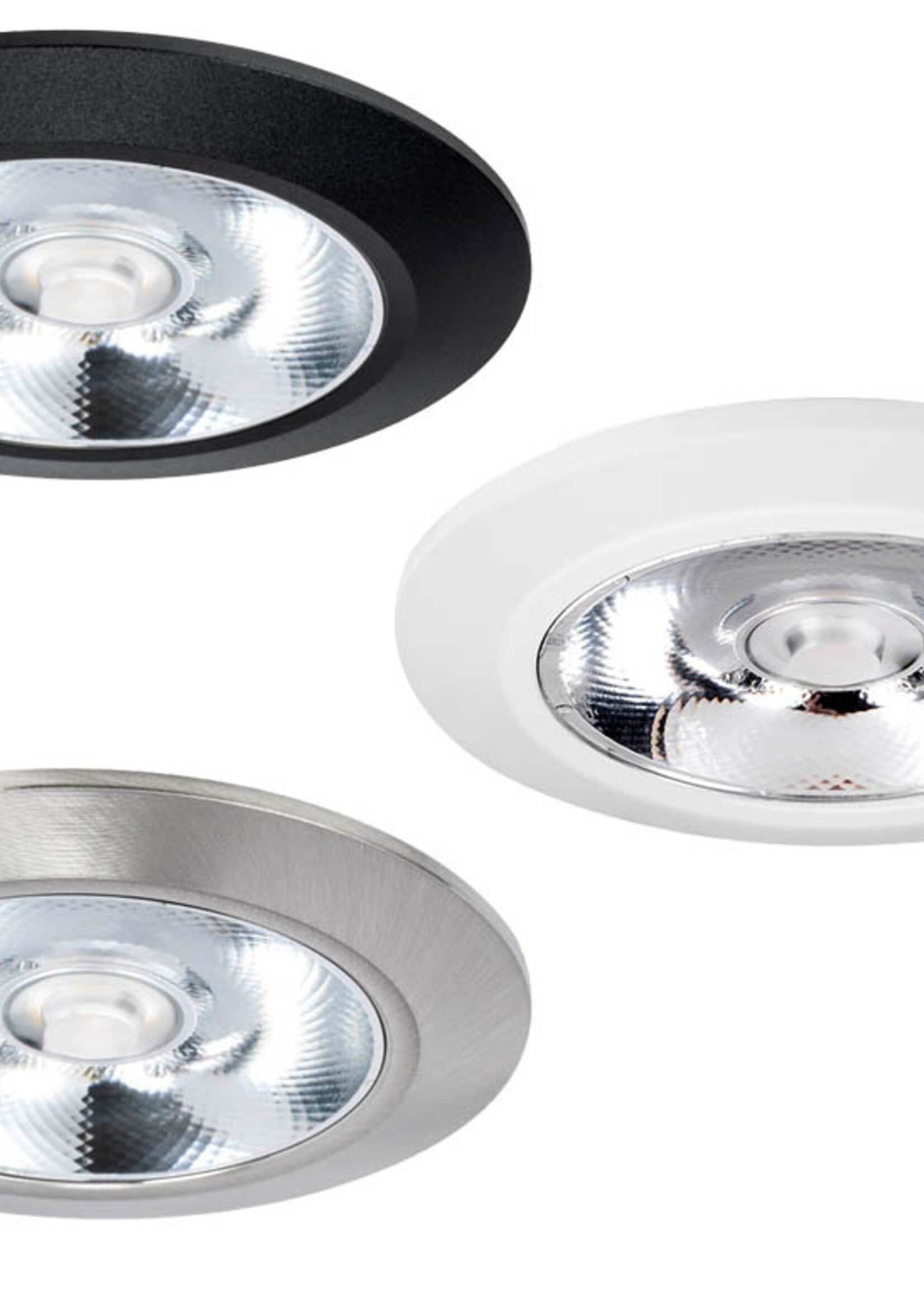 Set van 3 Inbouw LEDspot Riga, 6 Watt, IP44, Dim to warm, Rvs kleur