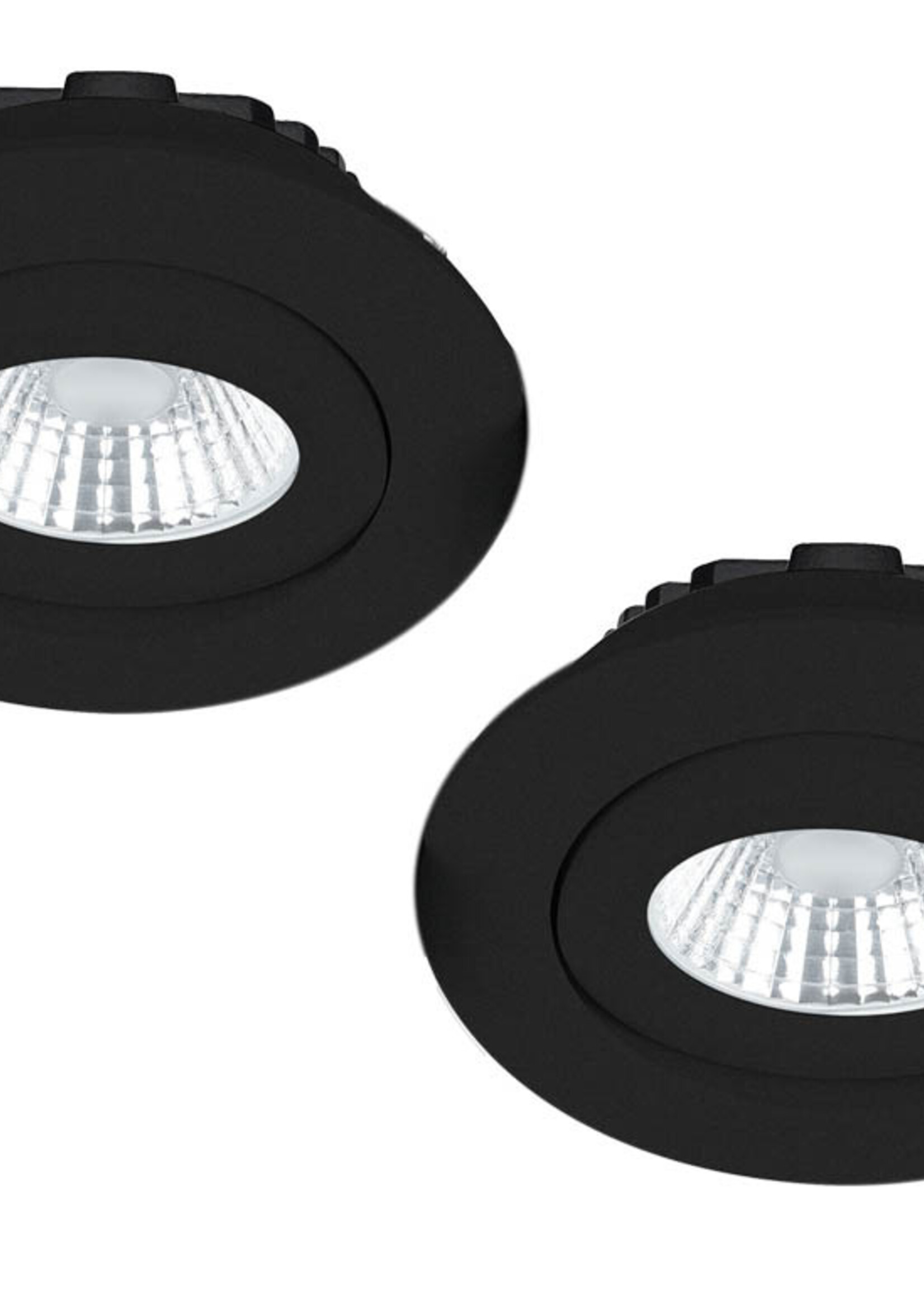 Set van 2 Inbouw Ledspot Praag zwart, 5 Watt, Dimbaar, Warm Wit licht , IP44