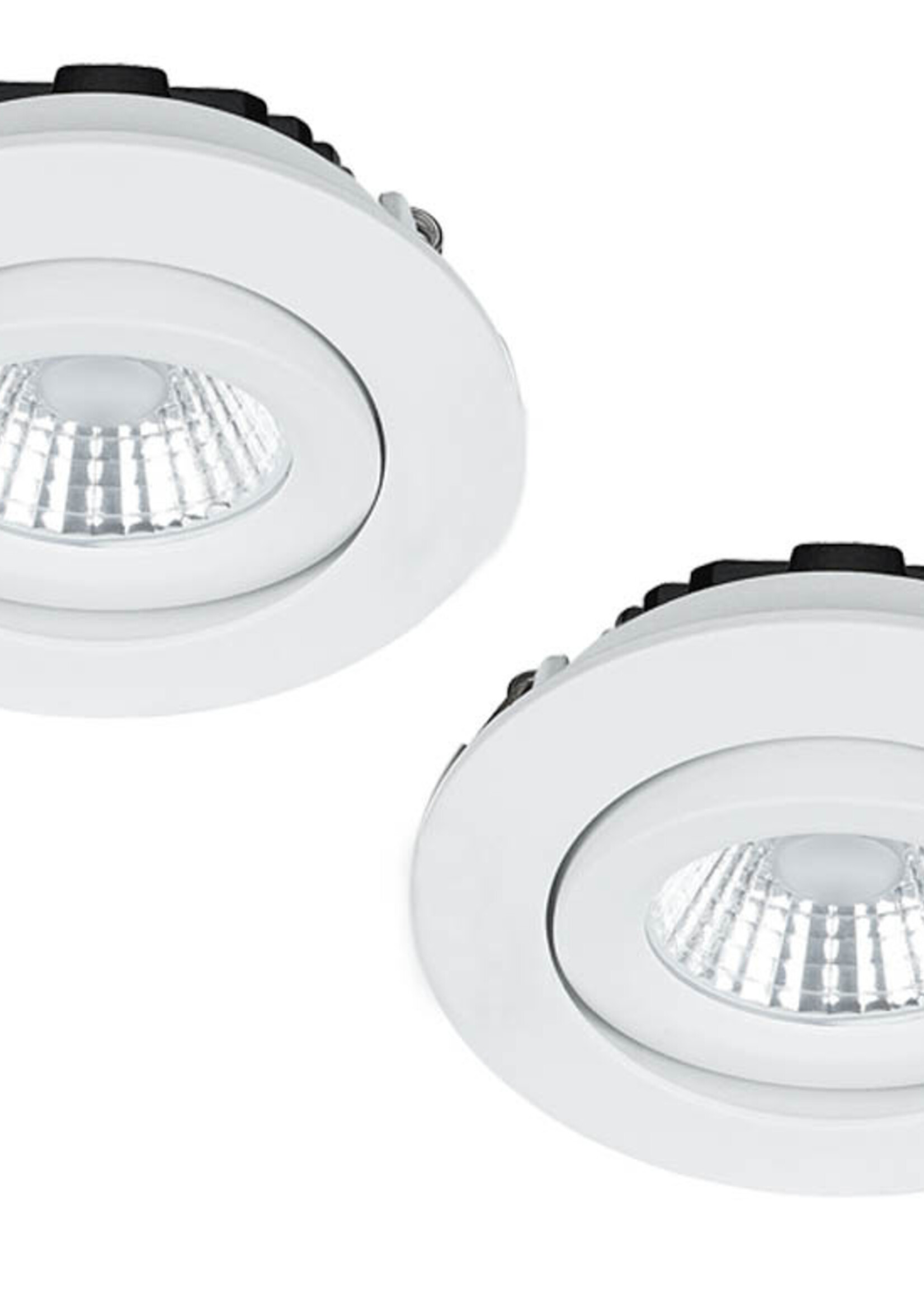 Set van 2 Inbouw Ledspot Praag Wit, 5 Watt, Dimbaar, Warm Wit licht , IP44