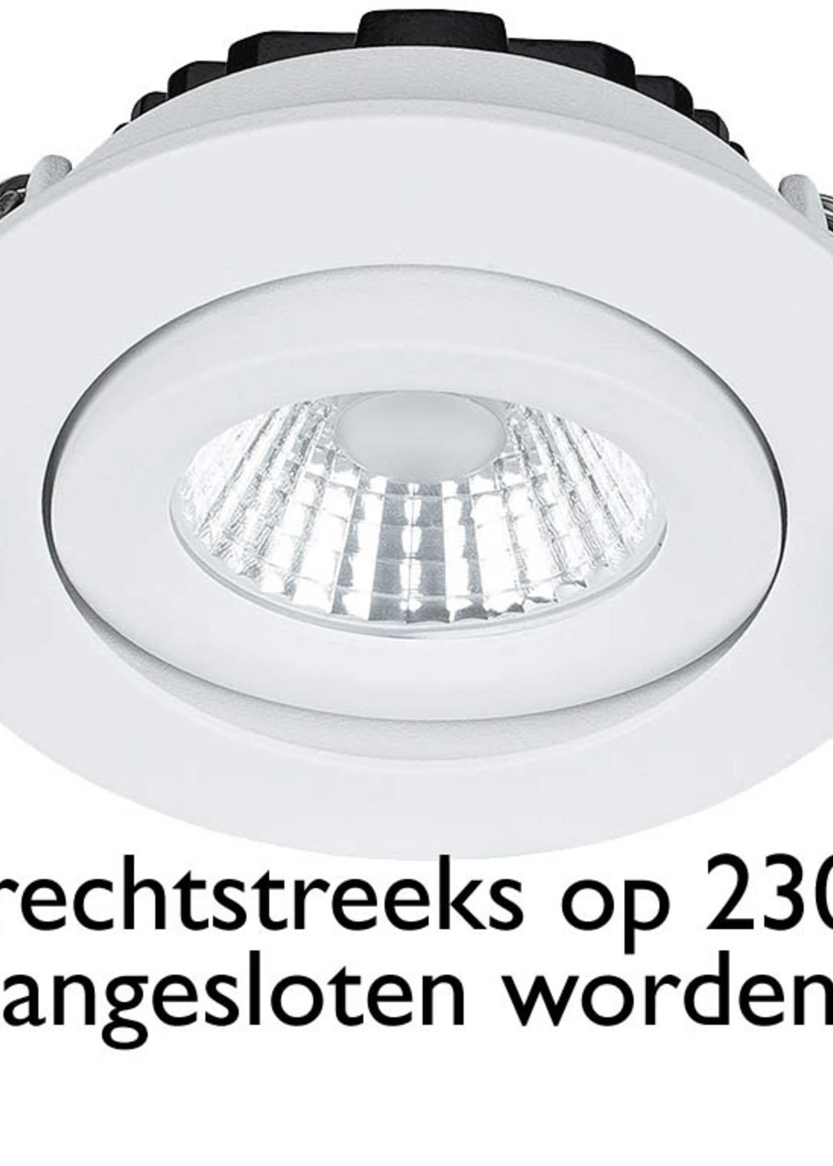 Set van 5 Inbouw Ledspot Praag Wit, 5 Watt, Dimbaar, Warm Wit licht , IP44