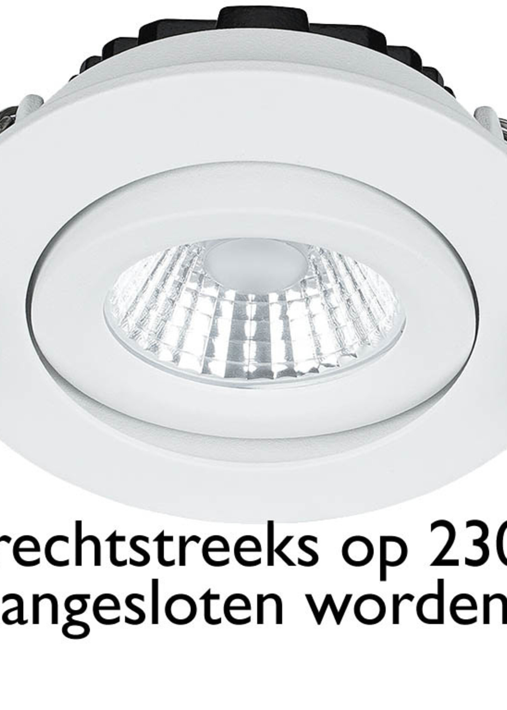Set van 6 Inbouw Ledspot Praag Wit, 5 Watt, Dimbaar, Warm Wit licht , IP44
