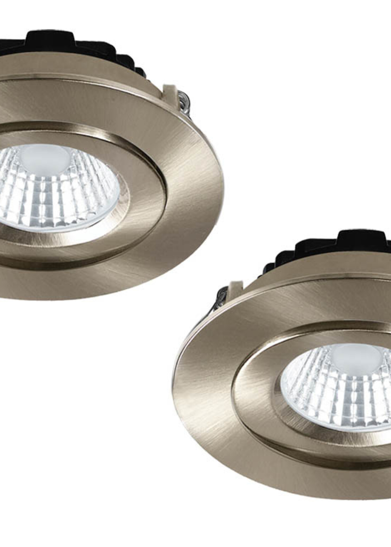 Set van 2 Inbouw Ledspot Praag RVS, 5 Watt, Dimbaar, Warm Wit licht , IP44