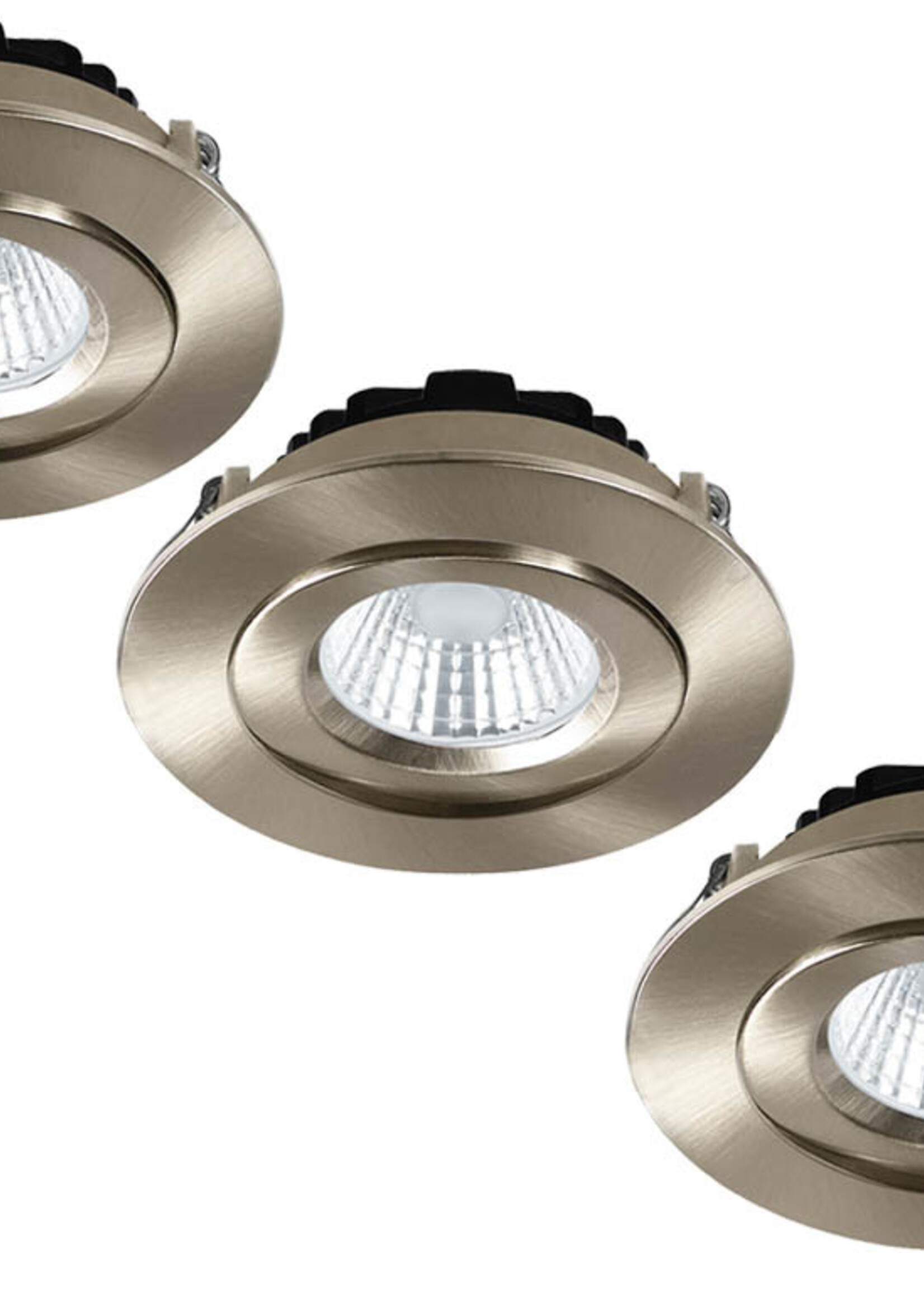Set van 3 Inbouw Ledspot Praag RVS, 5 Watt, Dimbaar, Warm Wit licht , IP44