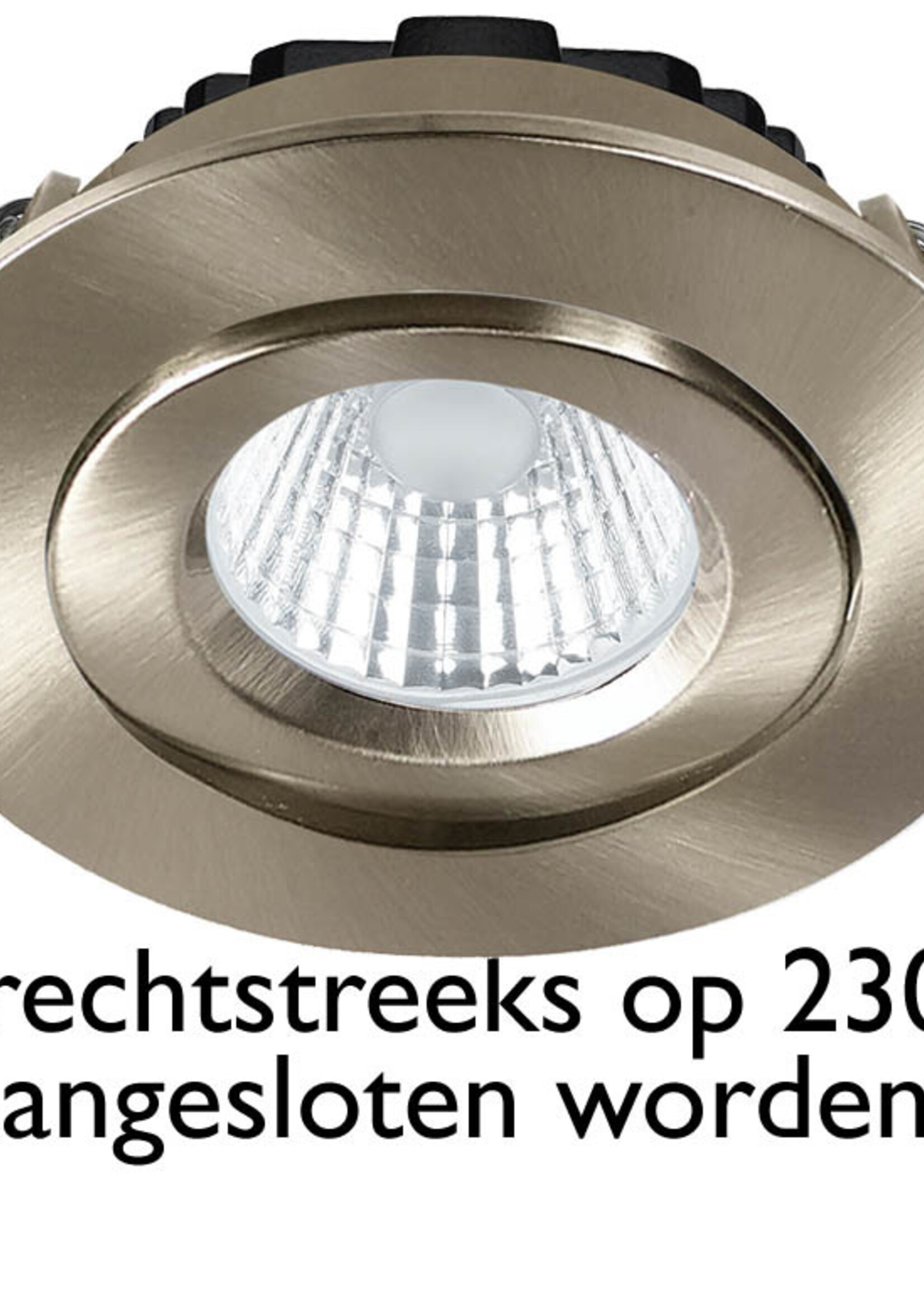 Set van 4 Inbouw Ledspot Praag RVS, 5 Watt, Dimbaar, Warm Wit licht , IP44