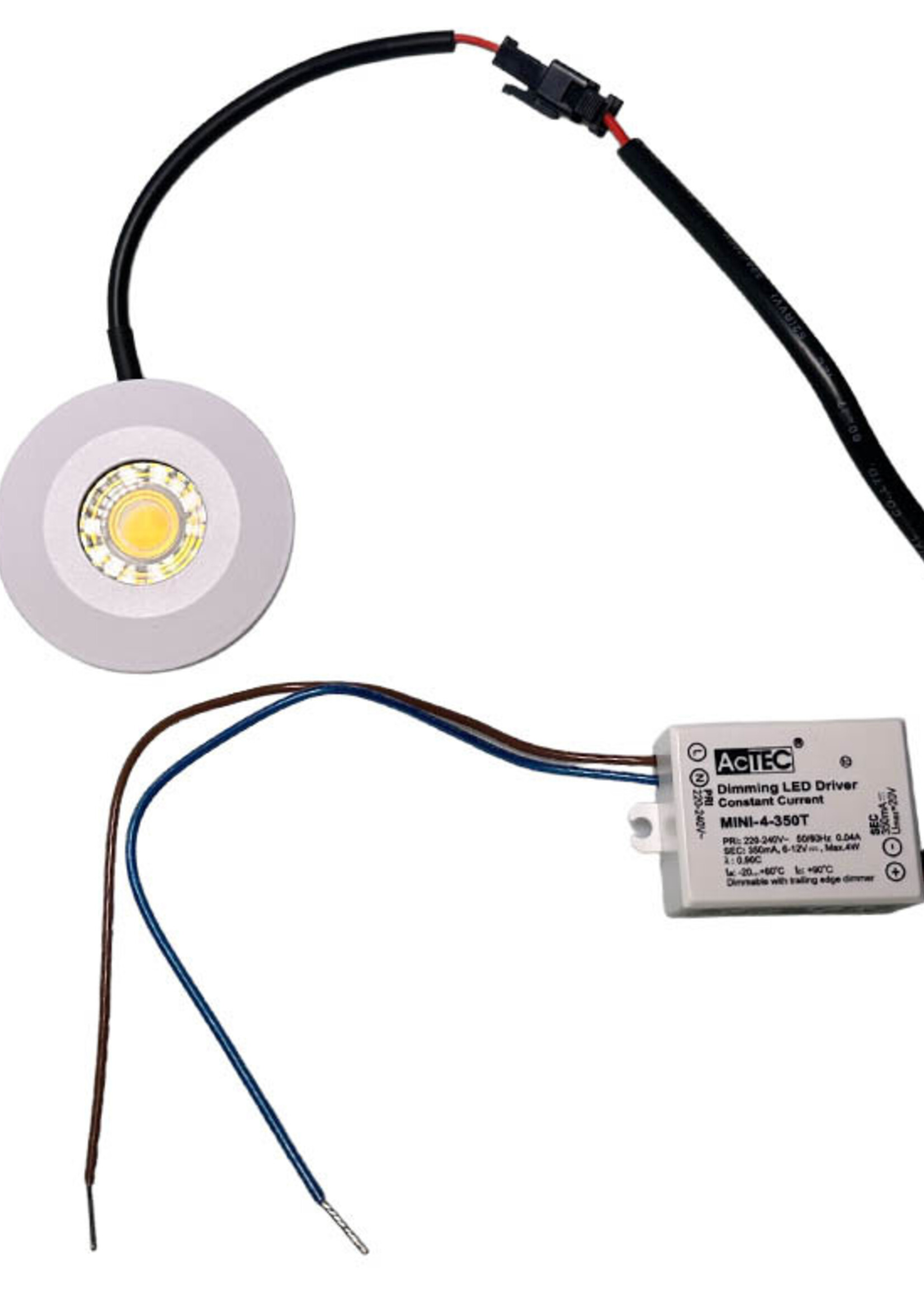 Inbouw Mini Ledspotjes Turijn 4,5 Watt IP65 Dimbaar Witte Kleur