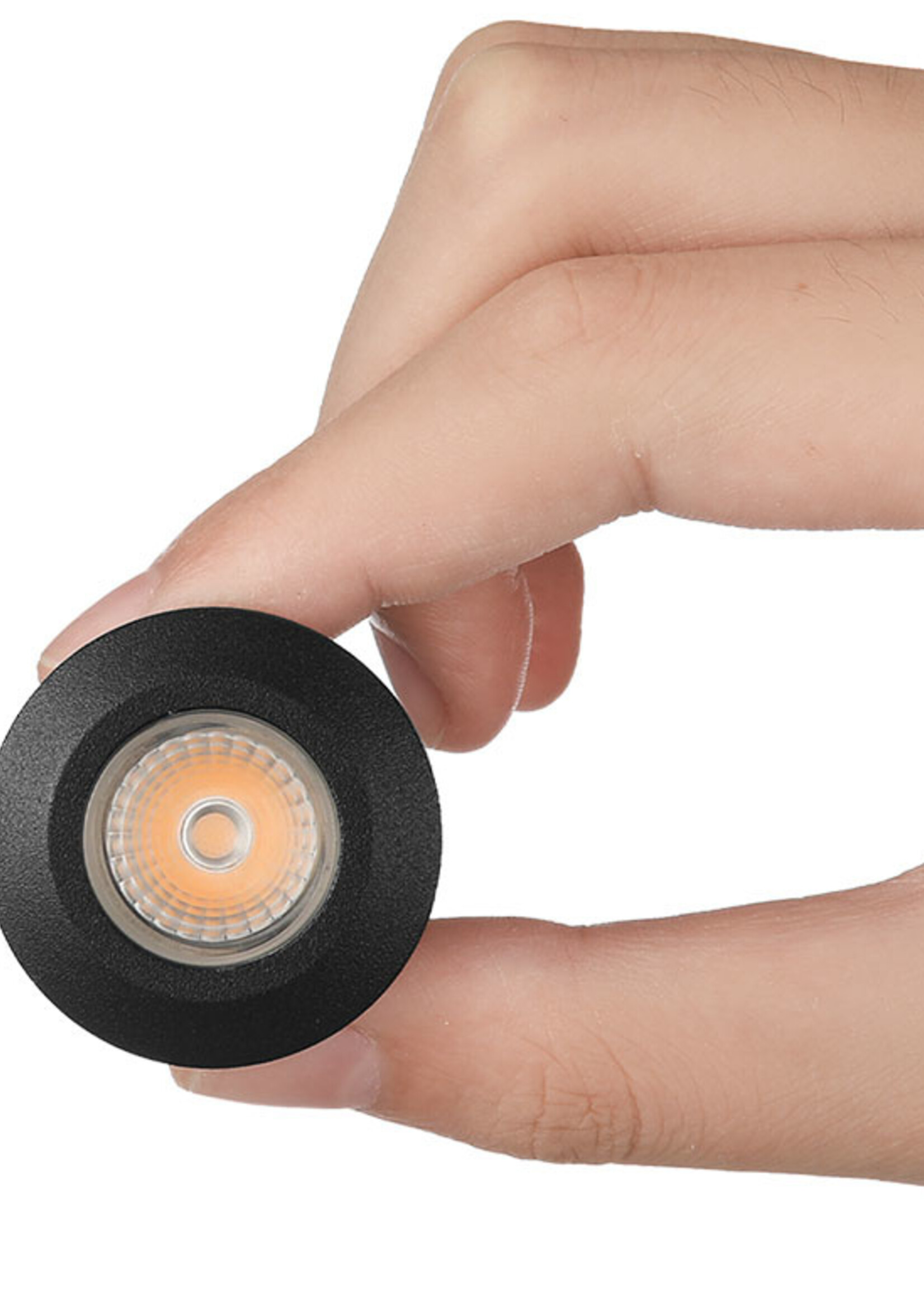 Set van 3 Inbouw Micro Ledspotjes Bern 1,2 watt IP65 Dimbaar zwart