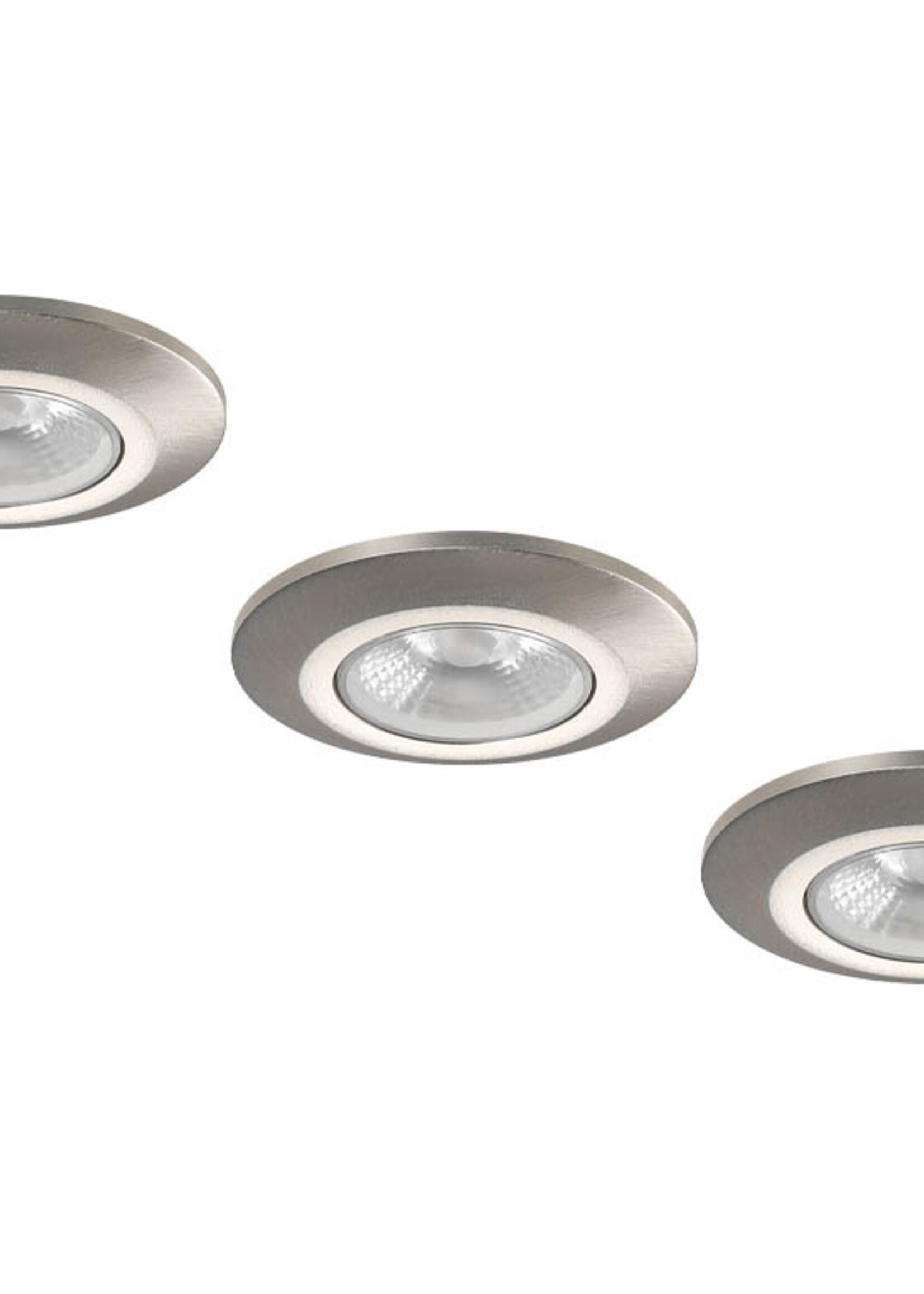 Set van 3 Inbouw Micro Ledspotjes Bern 1,2 watt IP65 Dimbaar rvs kleur