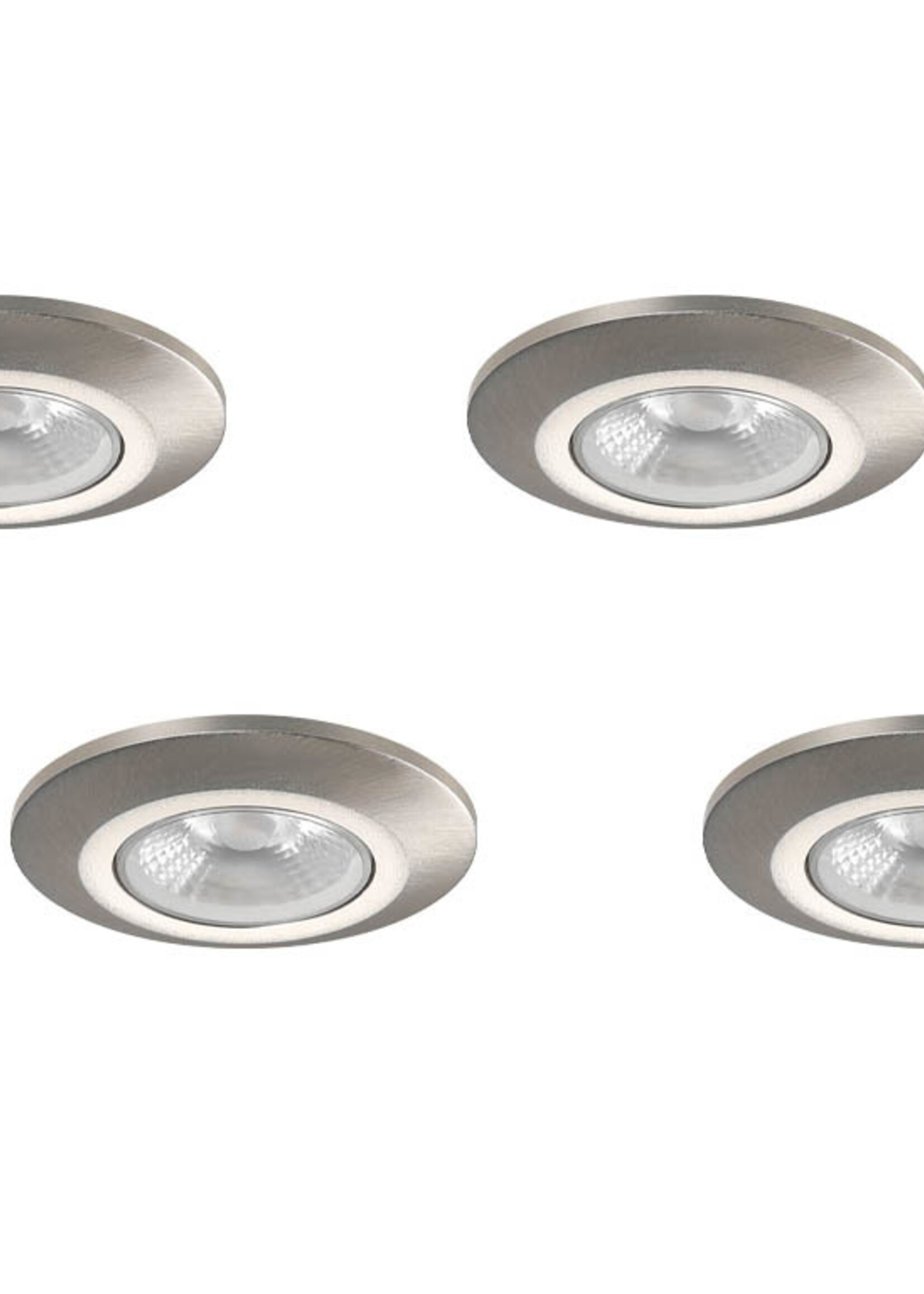 Set van 4 Inbouw Micro Ledspotjes Bern 1,2 watt IP65 Dimbaar rvs kleur