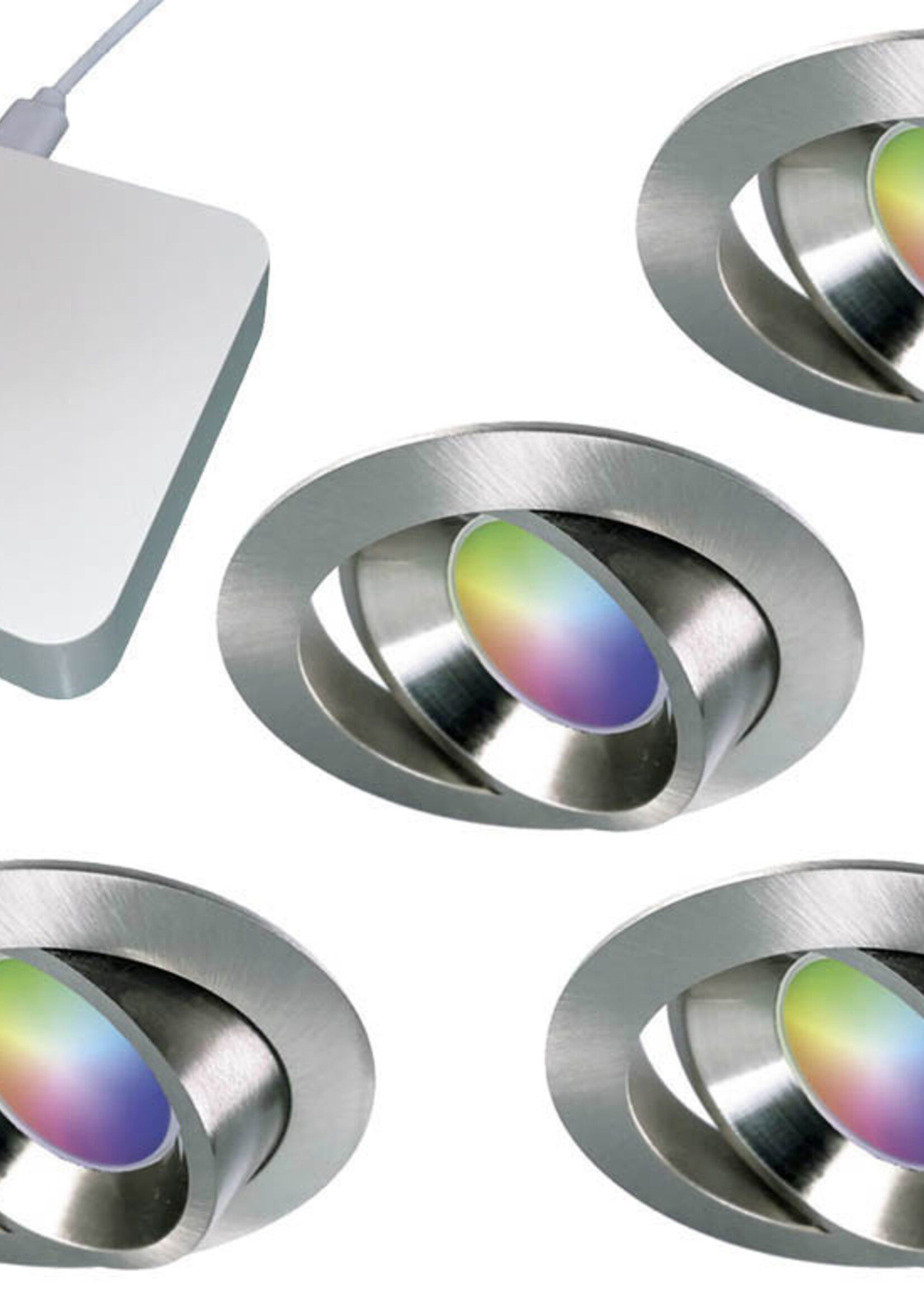 Starterset Smartverlichting :  4x Kleuren inbouw spots met Bridge