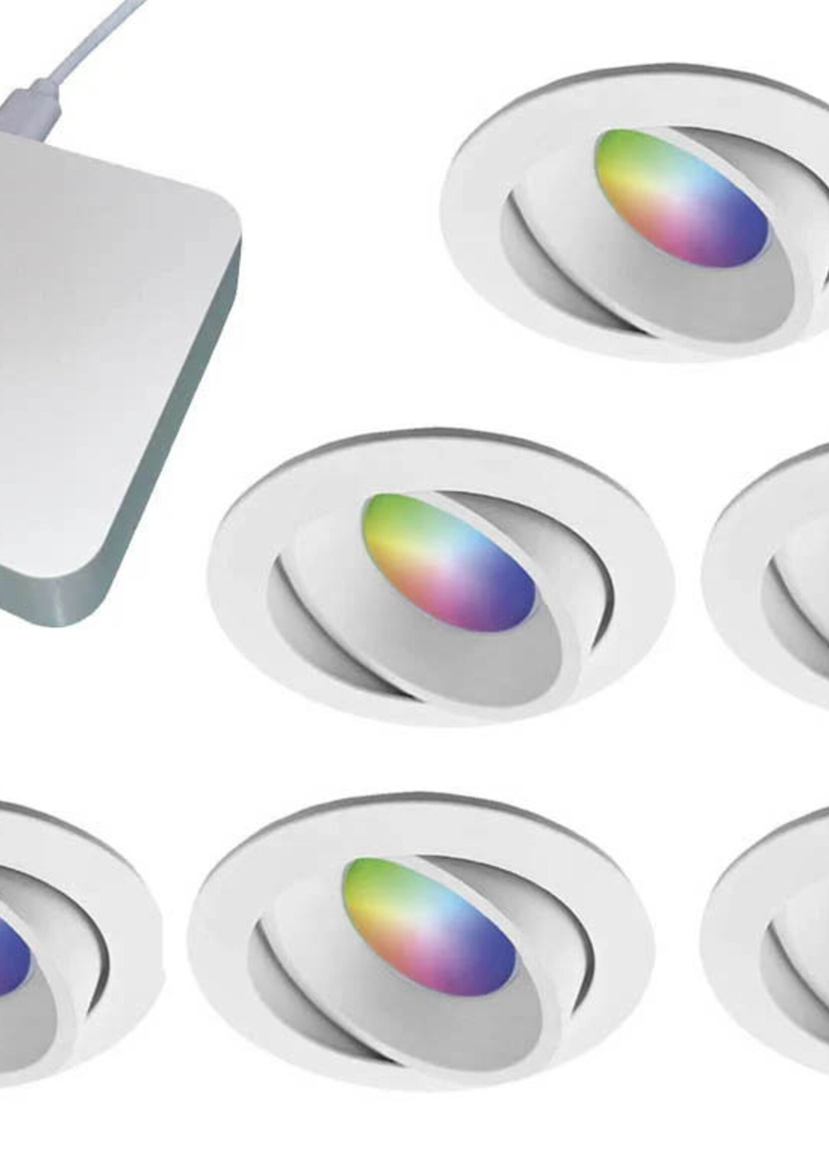 Starterset Smartverlichting :  6x Kleuren inbouw spots met Bridge