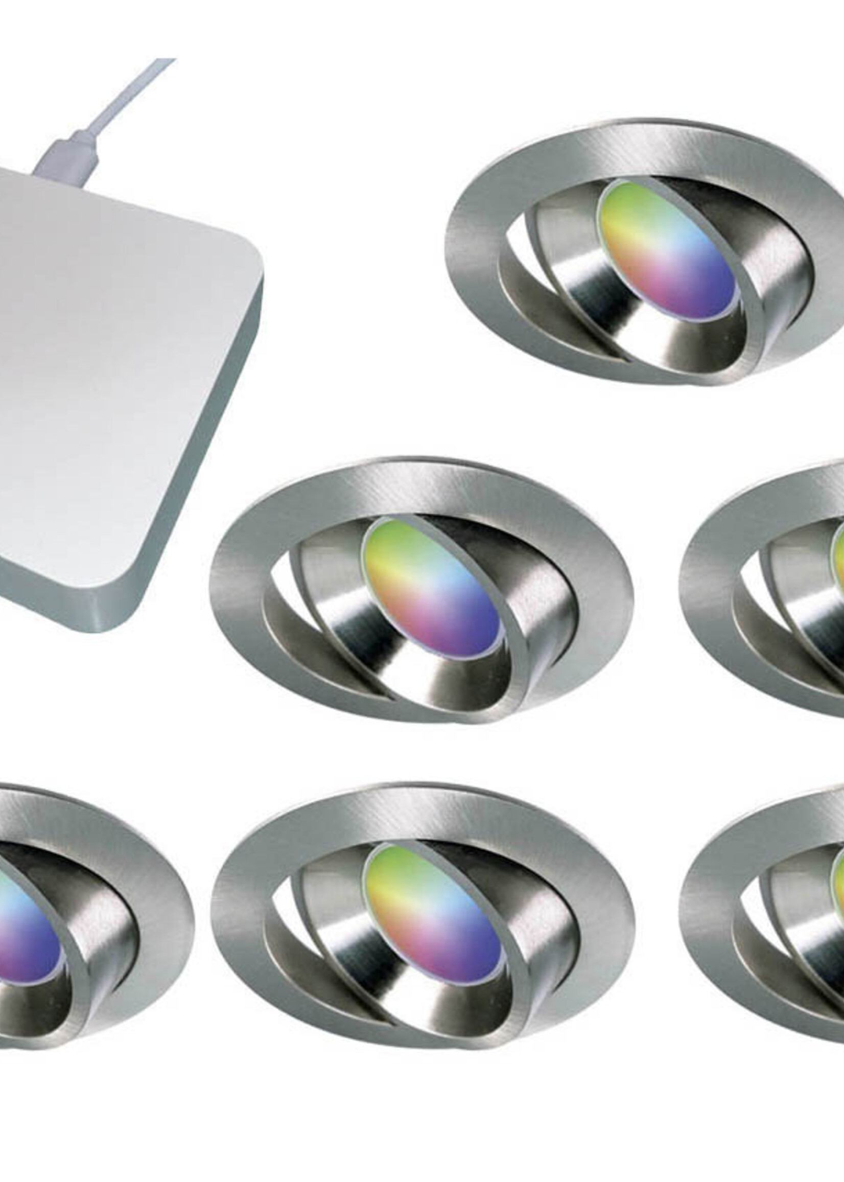 Starterset Smartverlichting :  6x Kleuren inbouw spots met Bridge