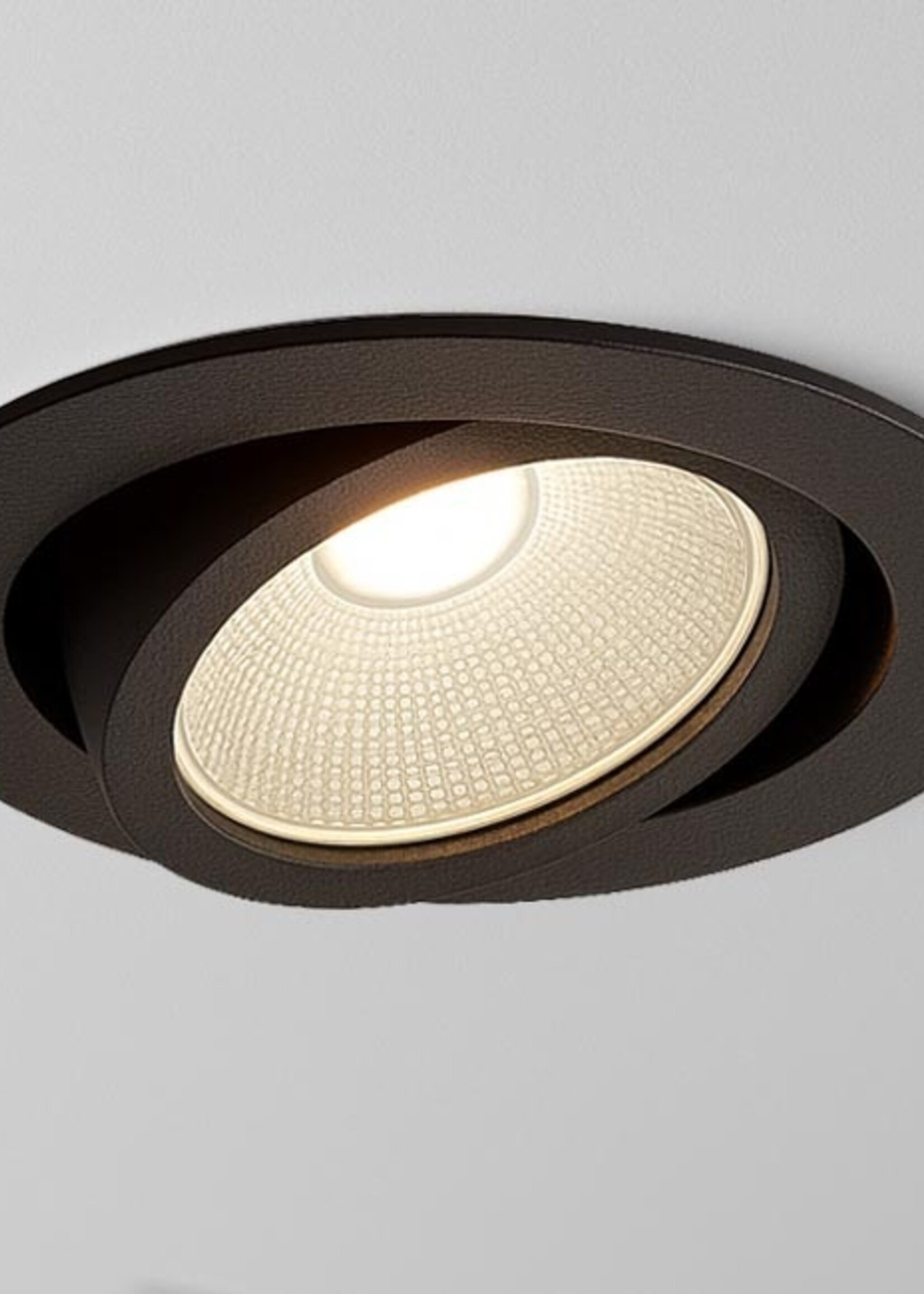 Zwarte Inbouw Ledspot Oslo, 6 Watt, Dimbaar Warm Wit IP44