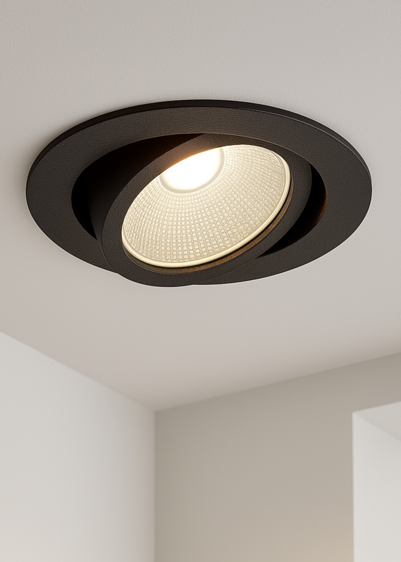 Zwarte Inbouw Ledspot Oslo, 6 Watt, Dimbaar Warm Wit IP44