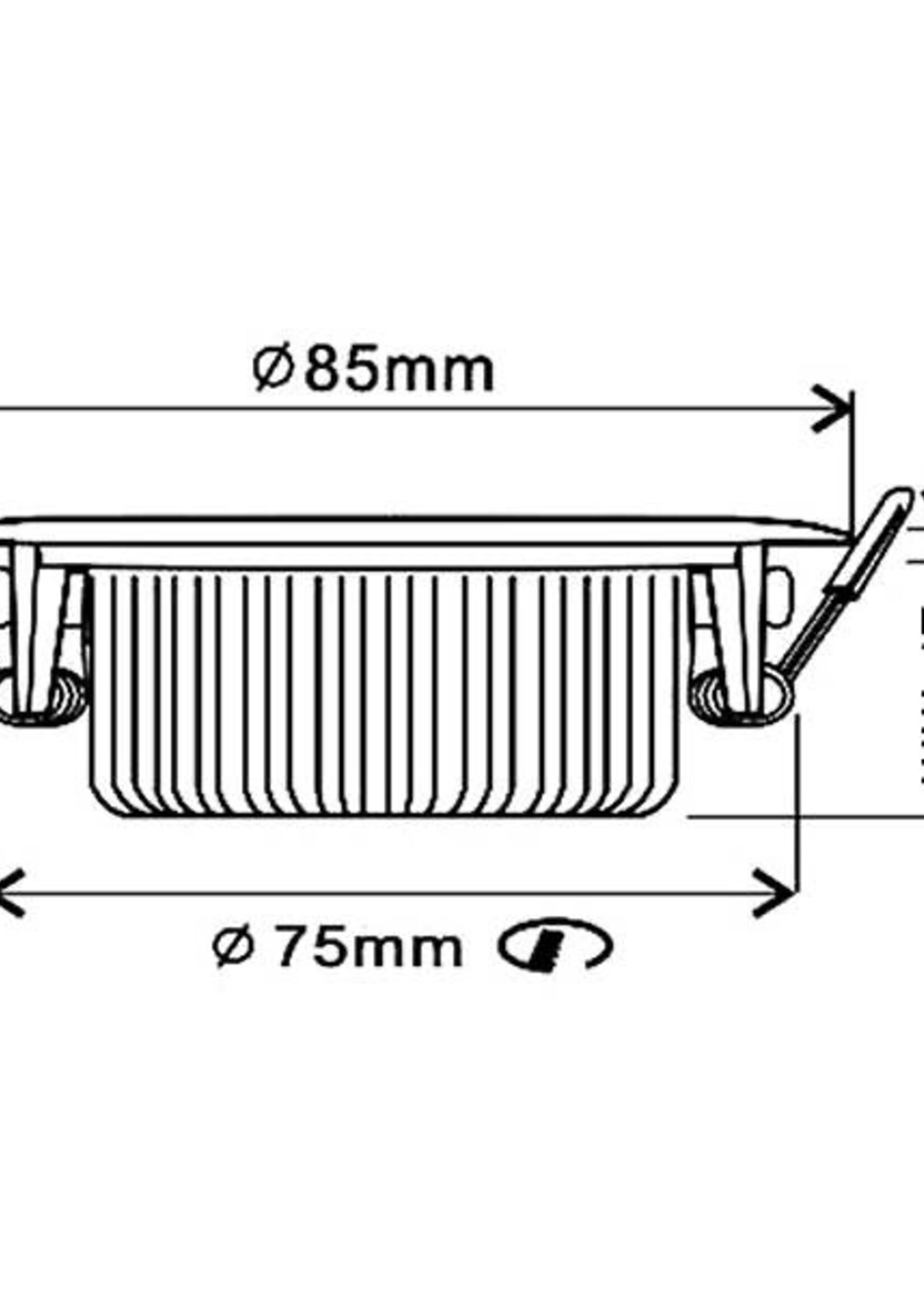 Rvs kleur Inbouw Ledspot Oslo, 6 Watt, Dimbaar Warm Wit IP44