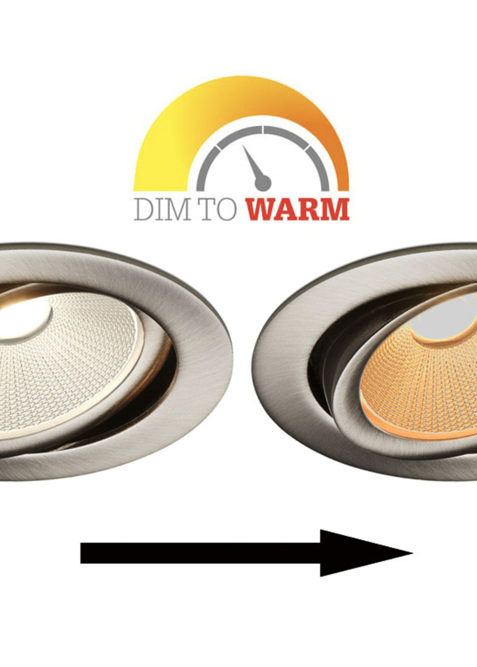 Rvs Inbouw Ledspot Oslo, 6 Watt, Dim to Warm Wit IP44