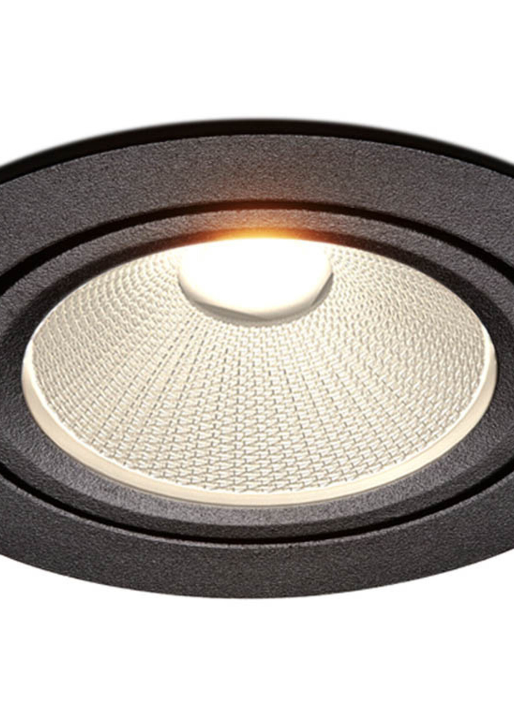 Set van 6 Zwarte Inbouw Ledspot Oslo, 6 Watt, Dimbaar Warm Wit IP44