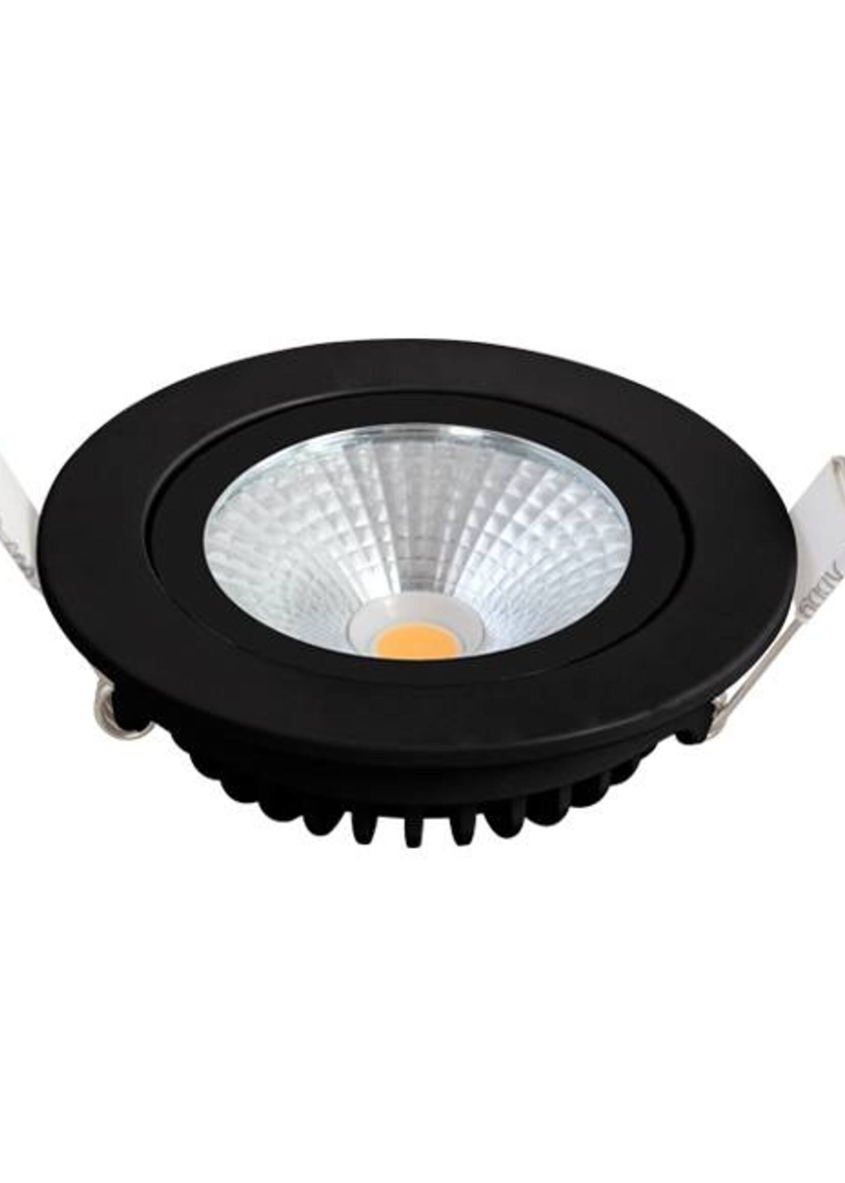 Set van 6 Zwarte Inbouw Ledspot Oslo, 6 Watt, Dimbaar Warm Wit IP44