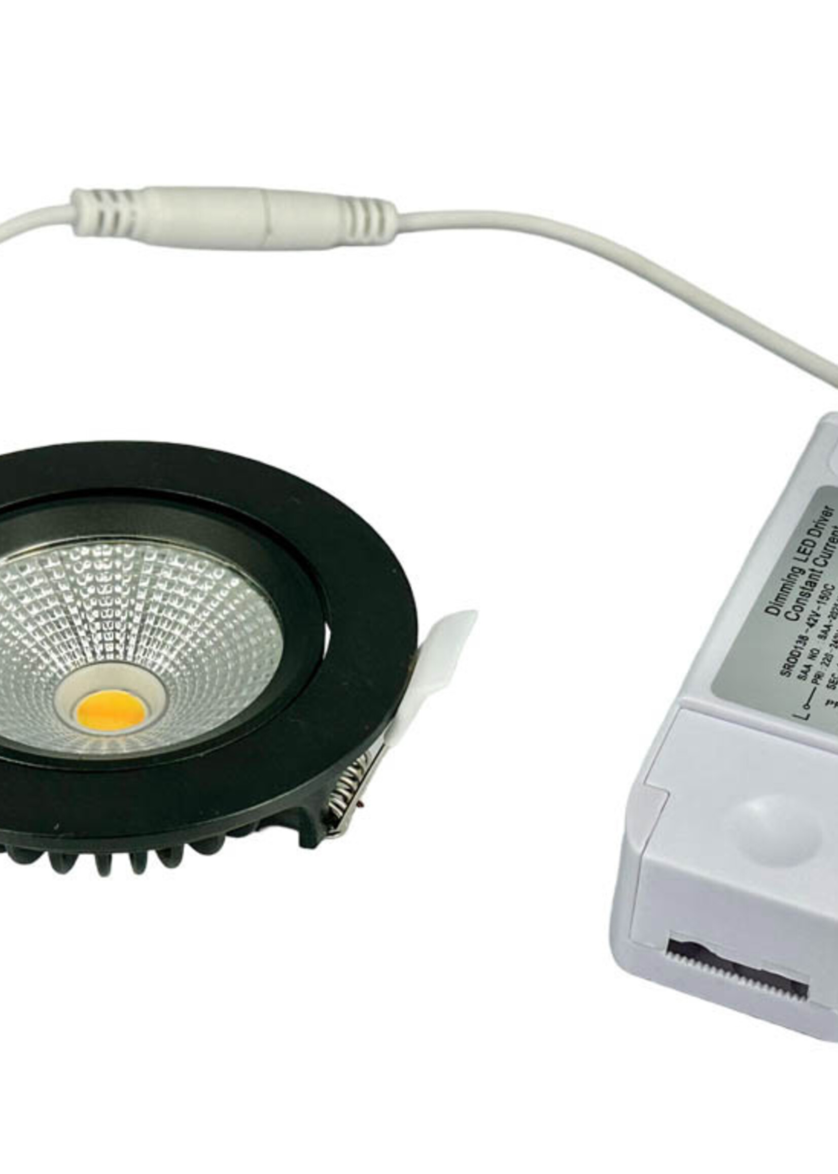 Set van 6 Zwarte Inbouw Ledspot Oslo, 6 Watt, Dimbaar Warm Wit IP44