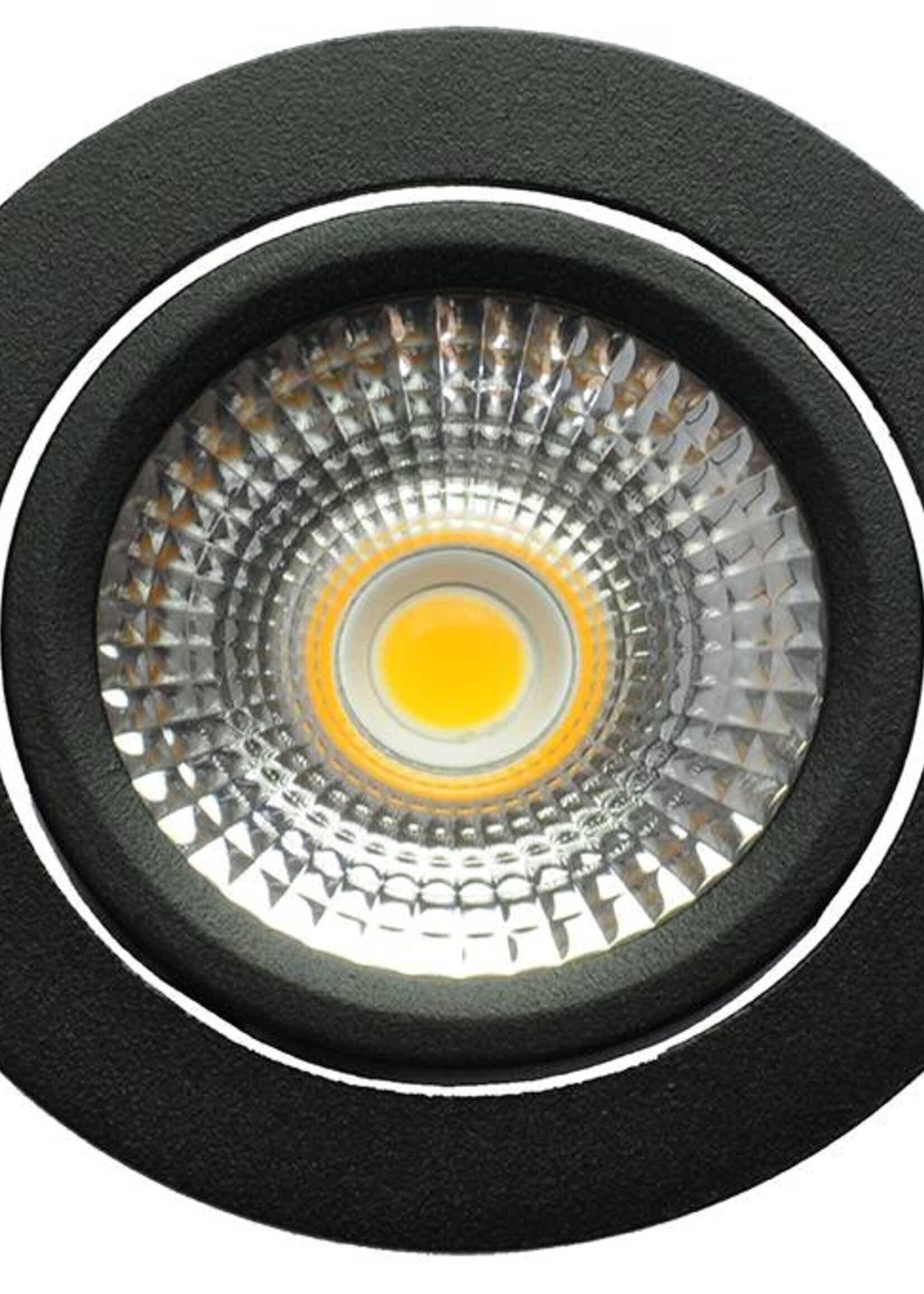 Set van 6 Zwarte Inbouw Ledspot Oslo, 6 Watt, Dimbaar Warm Wit IP44