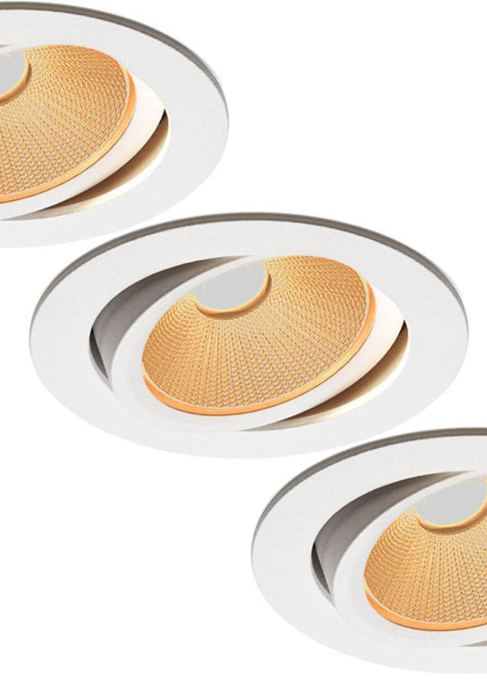 Set van 3 Witte Inbouw Ledspot Oslo, 6 Watt, Dim to Warm Wit IP44