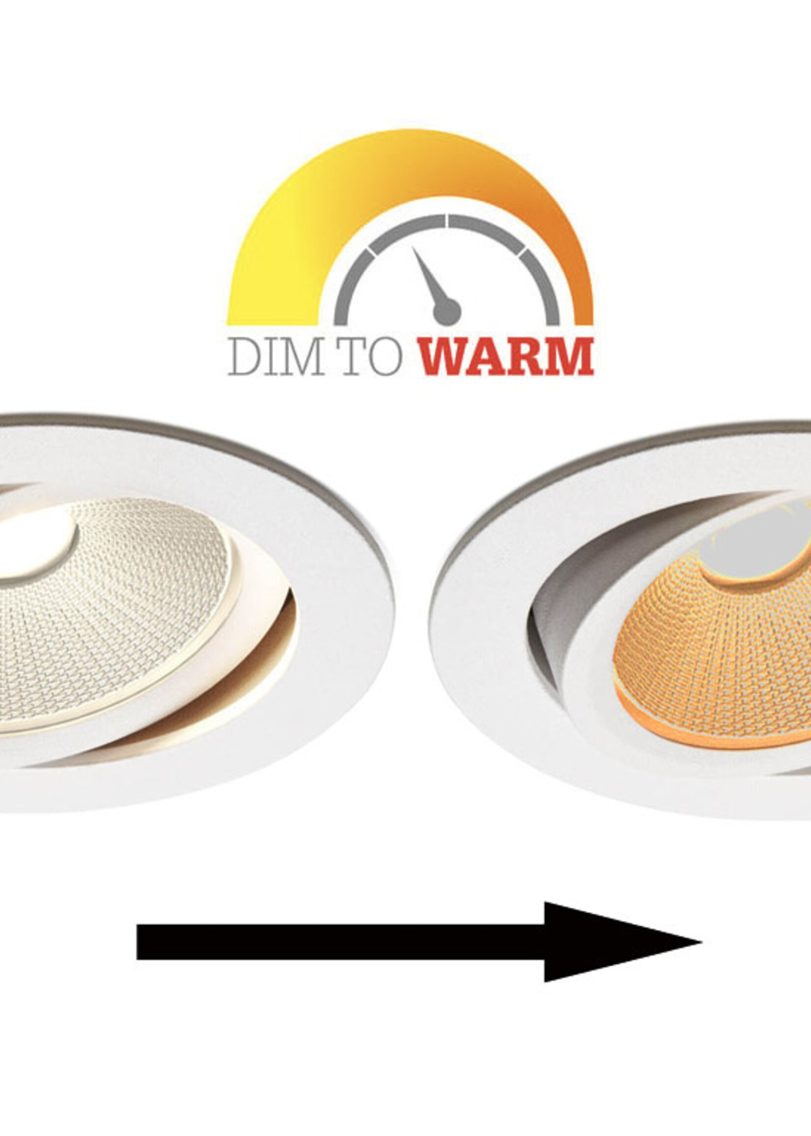 Set van 5 Witte Inbouw Ledspot Oslo, 6 Watt, Dim to Warm Wit IP44