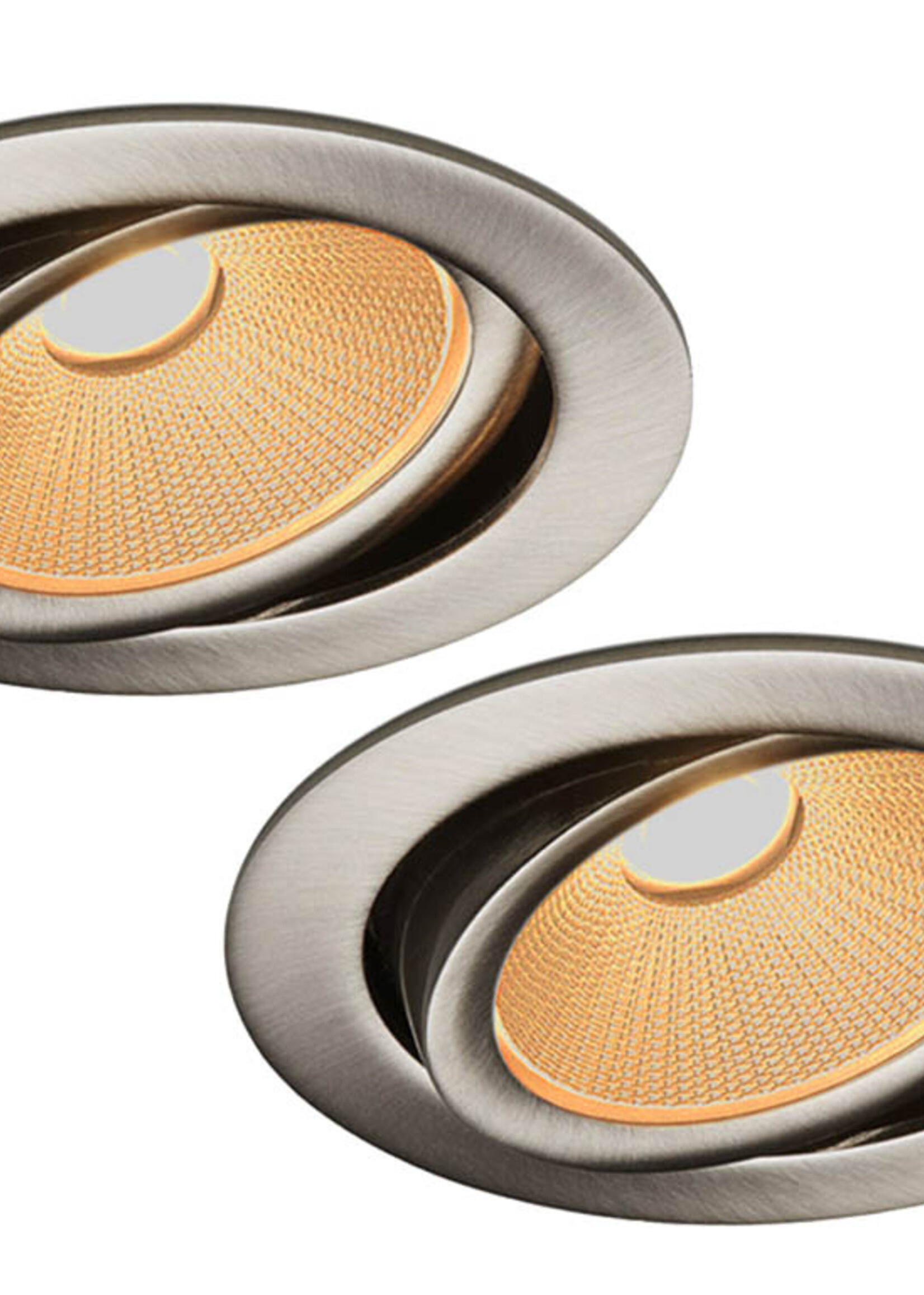 Set van 2 Rvs Inbouw Ledspot Oslo, 6 Watt, Dim to Warm Wit IP44