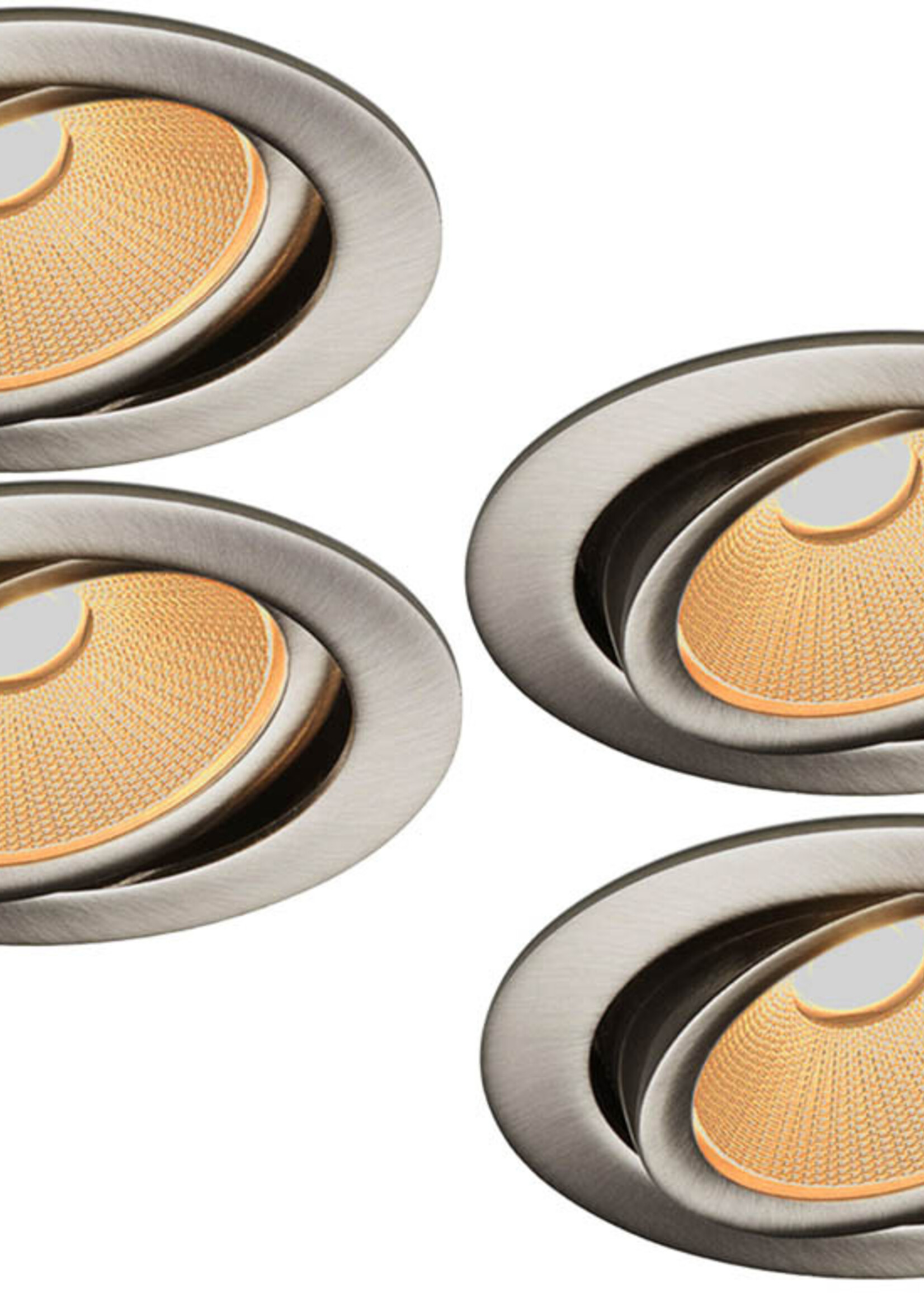 Set van 4 Rvs Inbouw Ledspot Oslo, 6 Watt, Dim to Warm Wit IP44