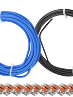 Set Installatiedraad  5 m blauw, zwart  met Wago Lasklemmen