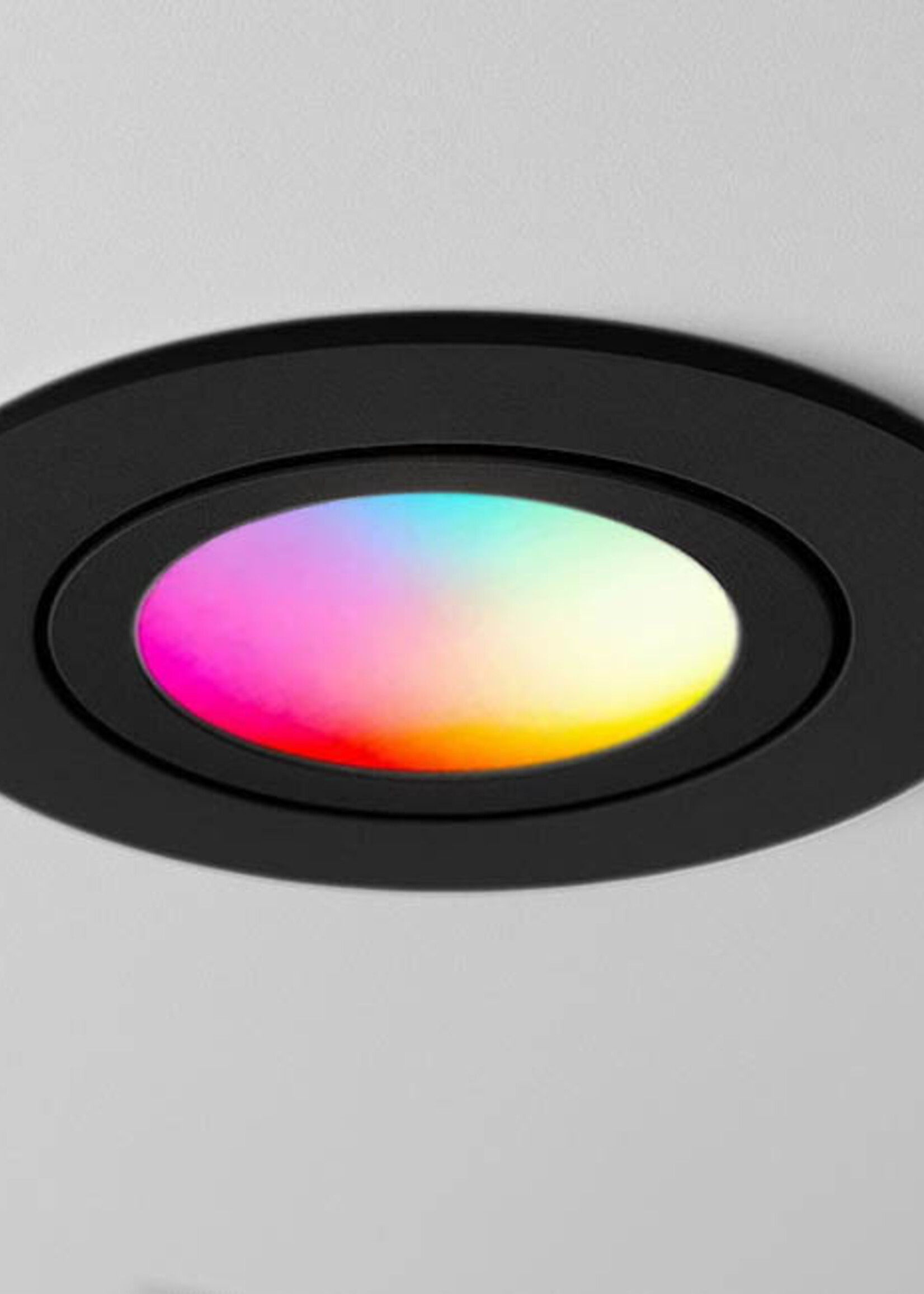Smart Inbouw Ledspot Bali Zwart, RGB en warm Wit.