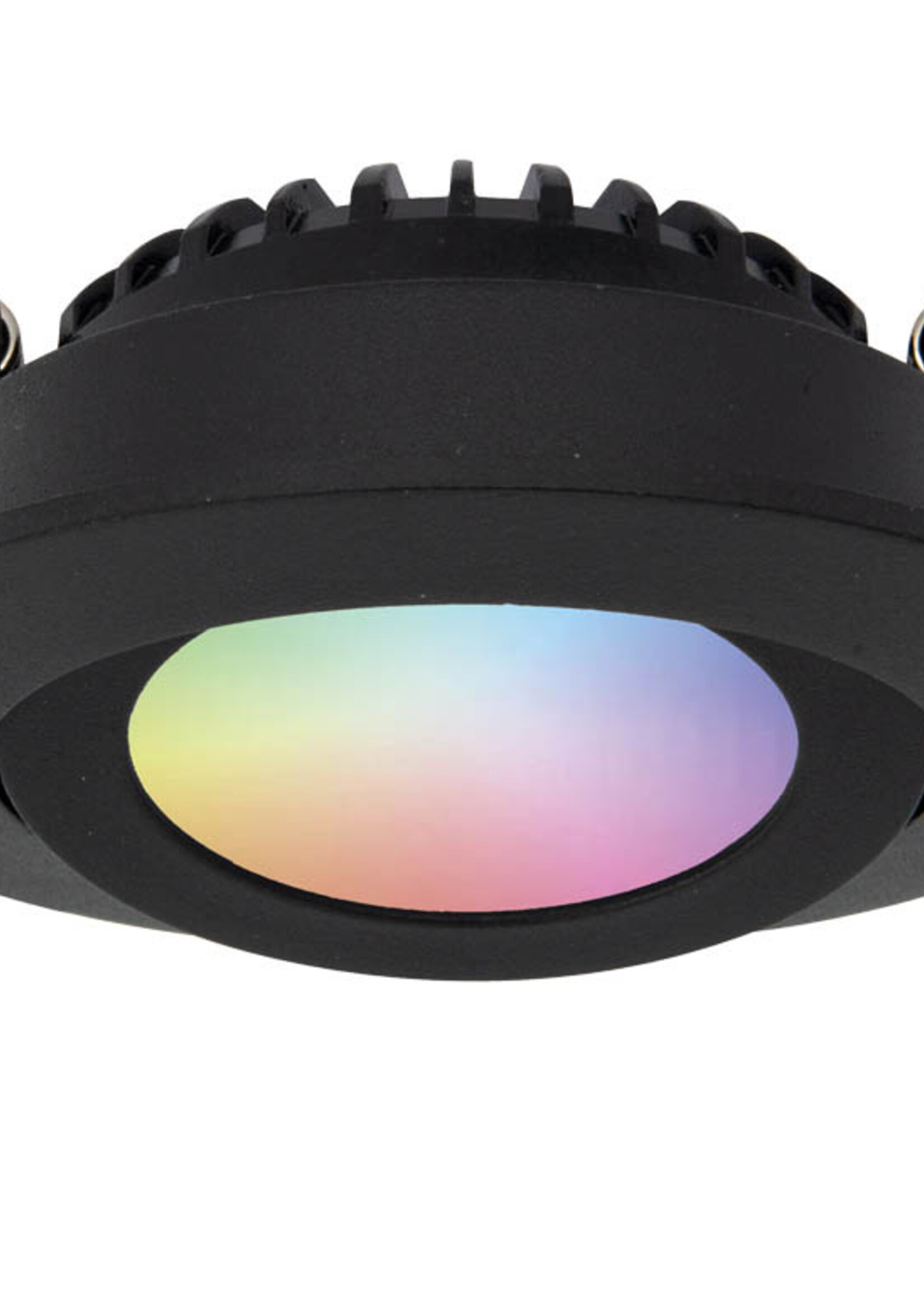 Smart Inbouw Ledspot Bali Zwart, RGB en warm Wit.